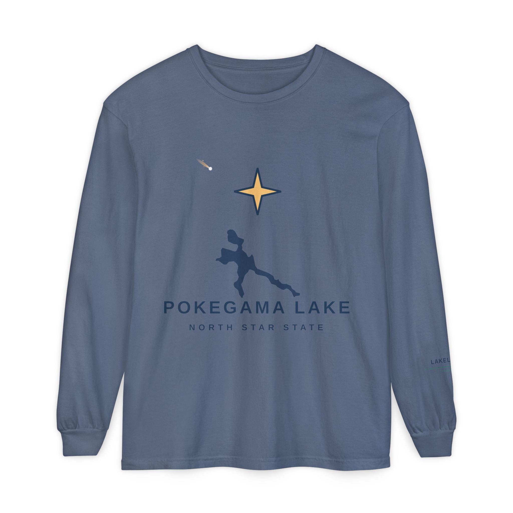 Pokegama Lake Long Sleeve Tee — North Star State Lake Map Design