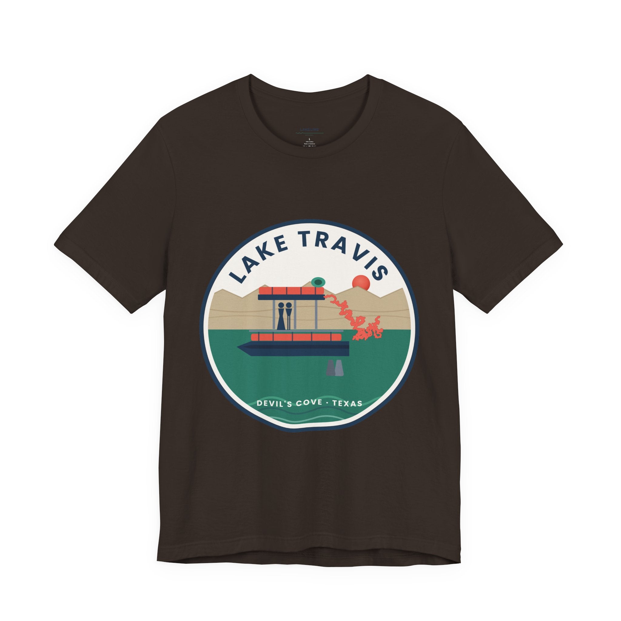 Lake Travis Tee — Devil’s Cove Texas Boat Graphic Shirt