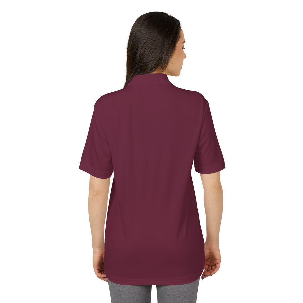Lake Travis - White Performance Polo — Minimalist Botanical Chest Logo