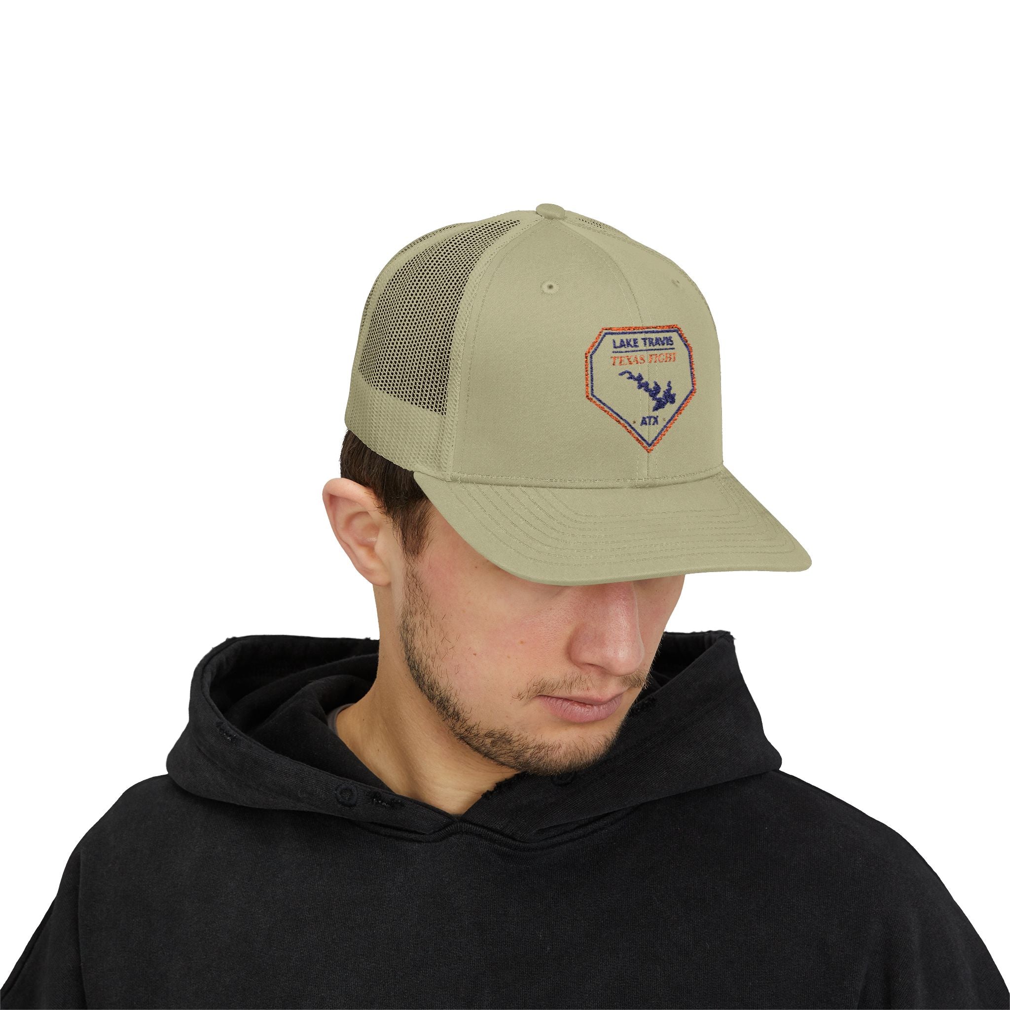 Lake Travis Texas Fight ATX Embroidered Trucker Cap