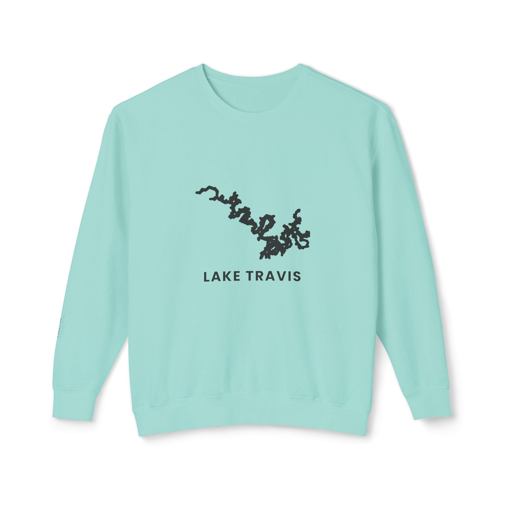 Lake Travis Crewneck Sweatshirt — Minimal Map Design