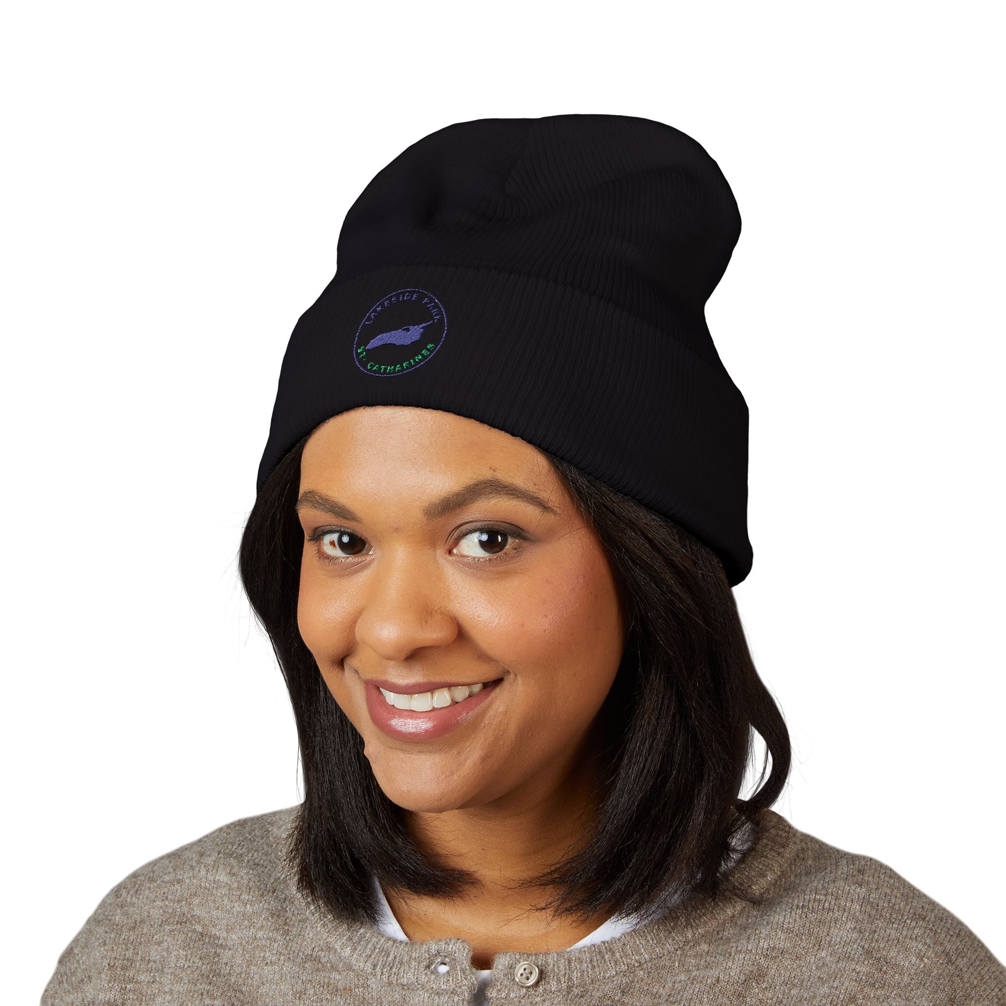 Lakeside Park - Whale Coast Embroidered Cuffed Beanie