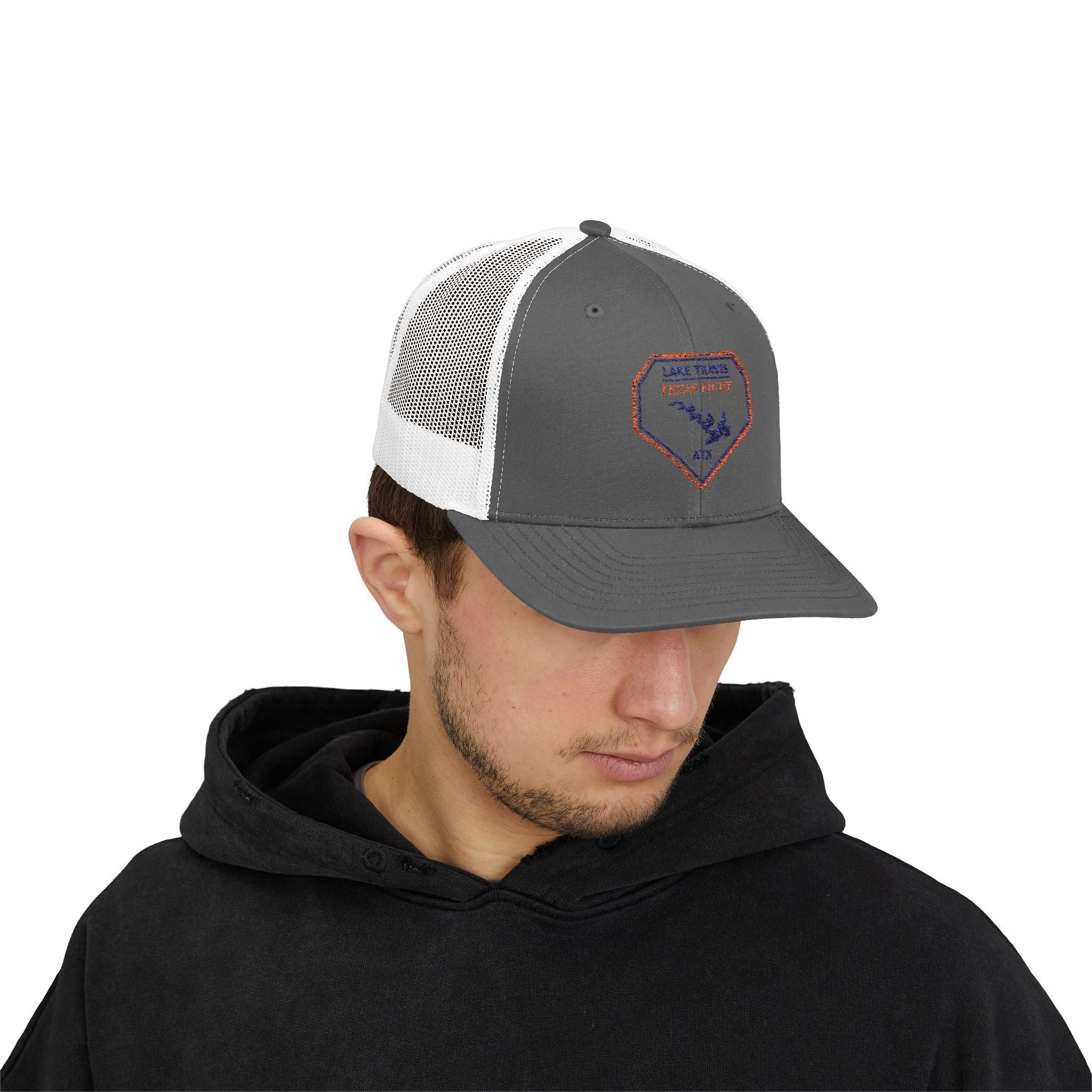 Lake Travis Texas Fight ATX Embroidered Trucker Cap