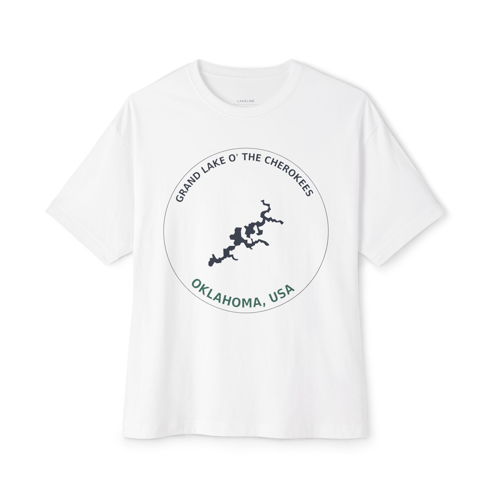 Grand Lake O' the Cherokees Map T-Shirt — Oklahoma Lakeside Graphic Tee