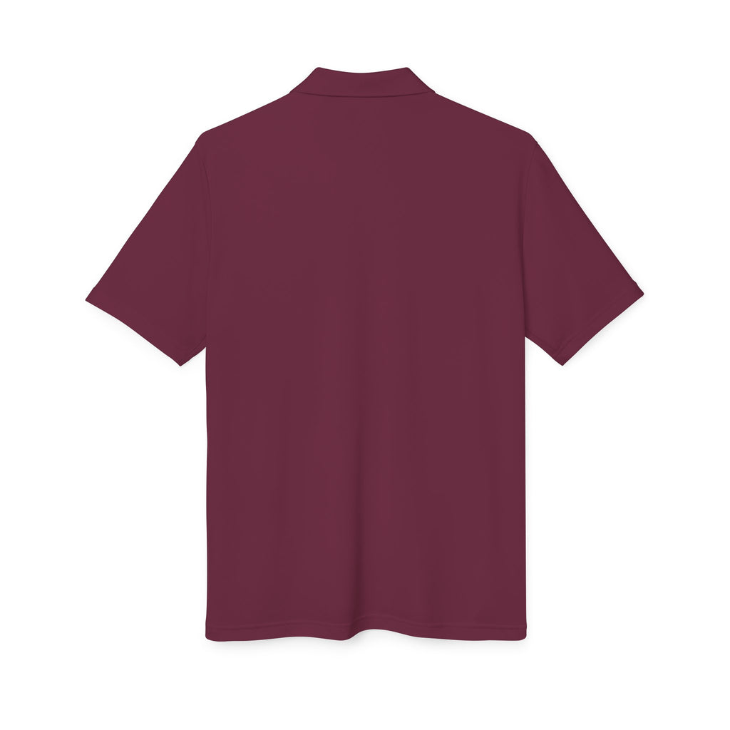 Lake Travis - White Performance Polo — Minimalist Botanical Chest Logo