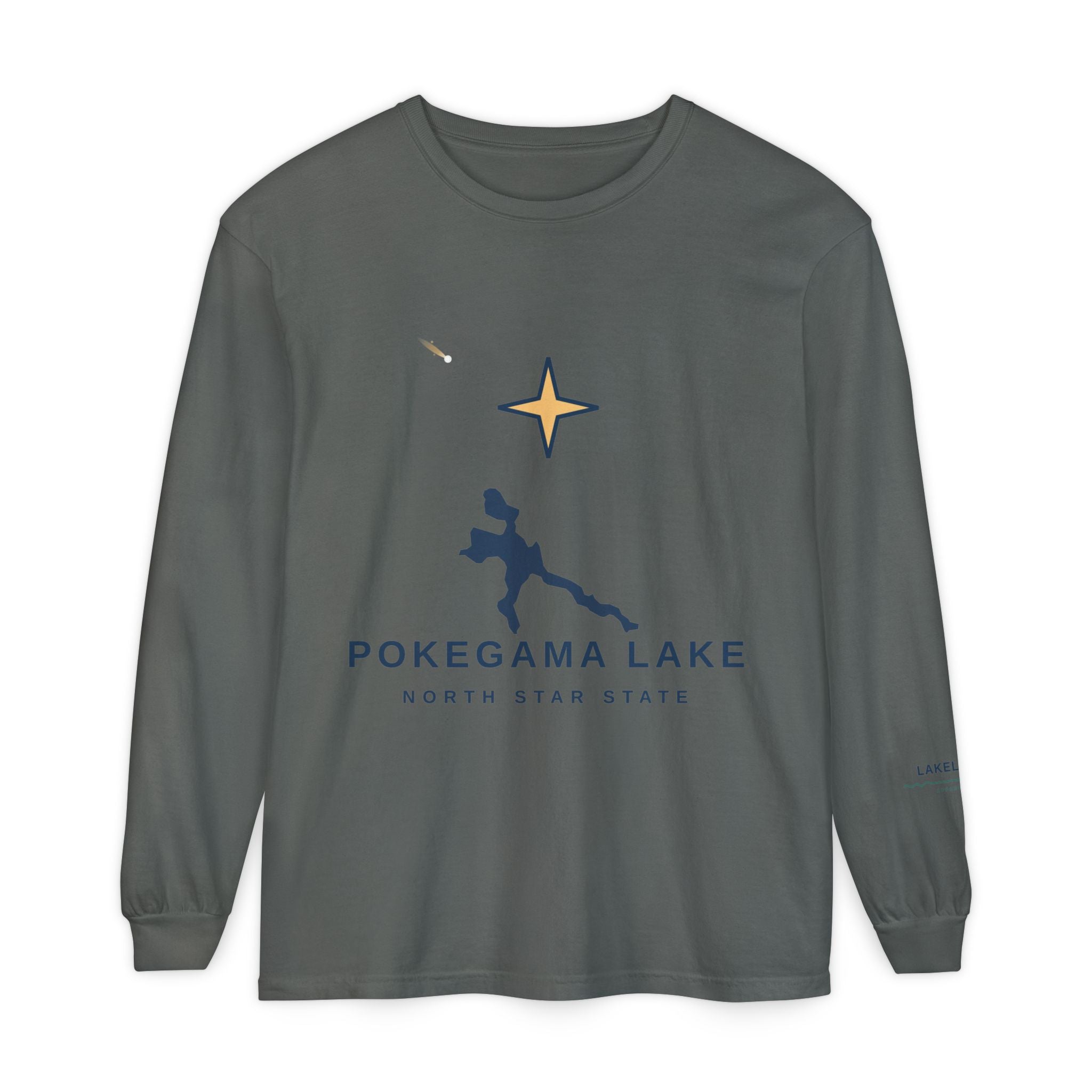 Pokegama Lake Long Sleeve Tee — North Star State Lake Map Design
