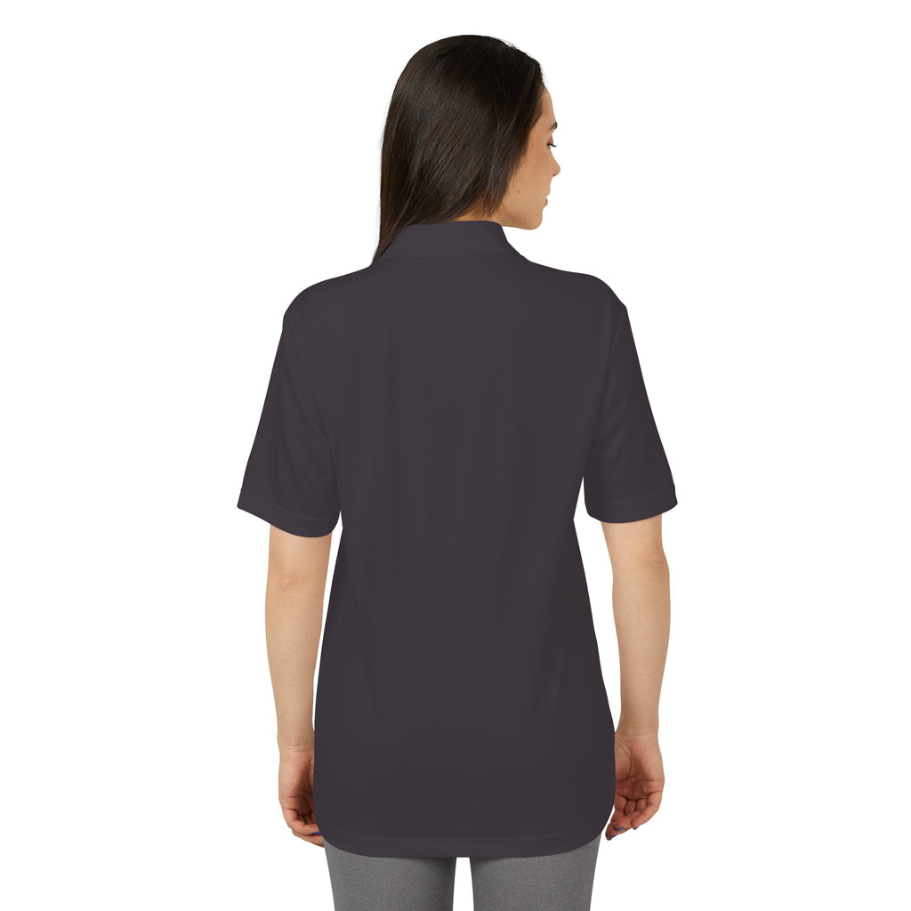 Lake Travis - White Performance Polo — Minimalist Botanical Chest Logo