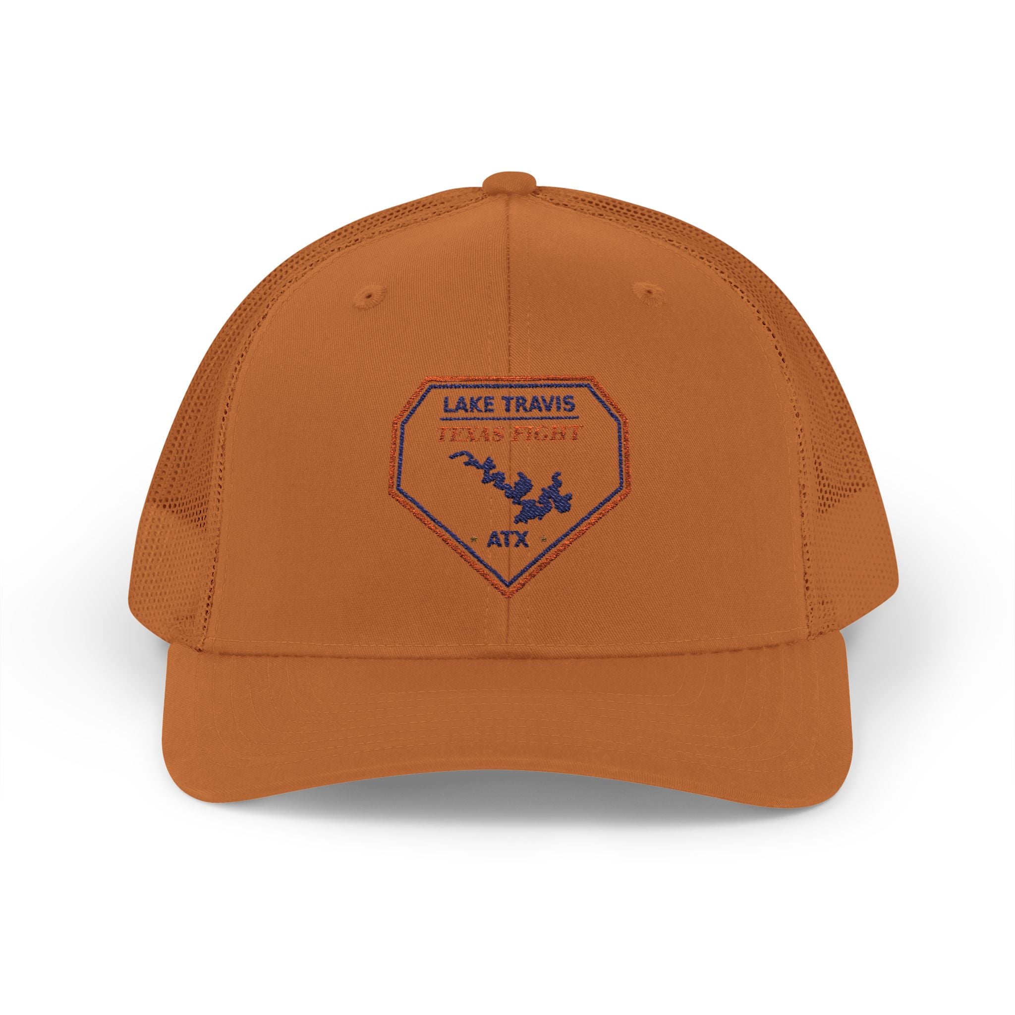 Lake Travis Texas Fight ATX Embroidered Trucker Cap