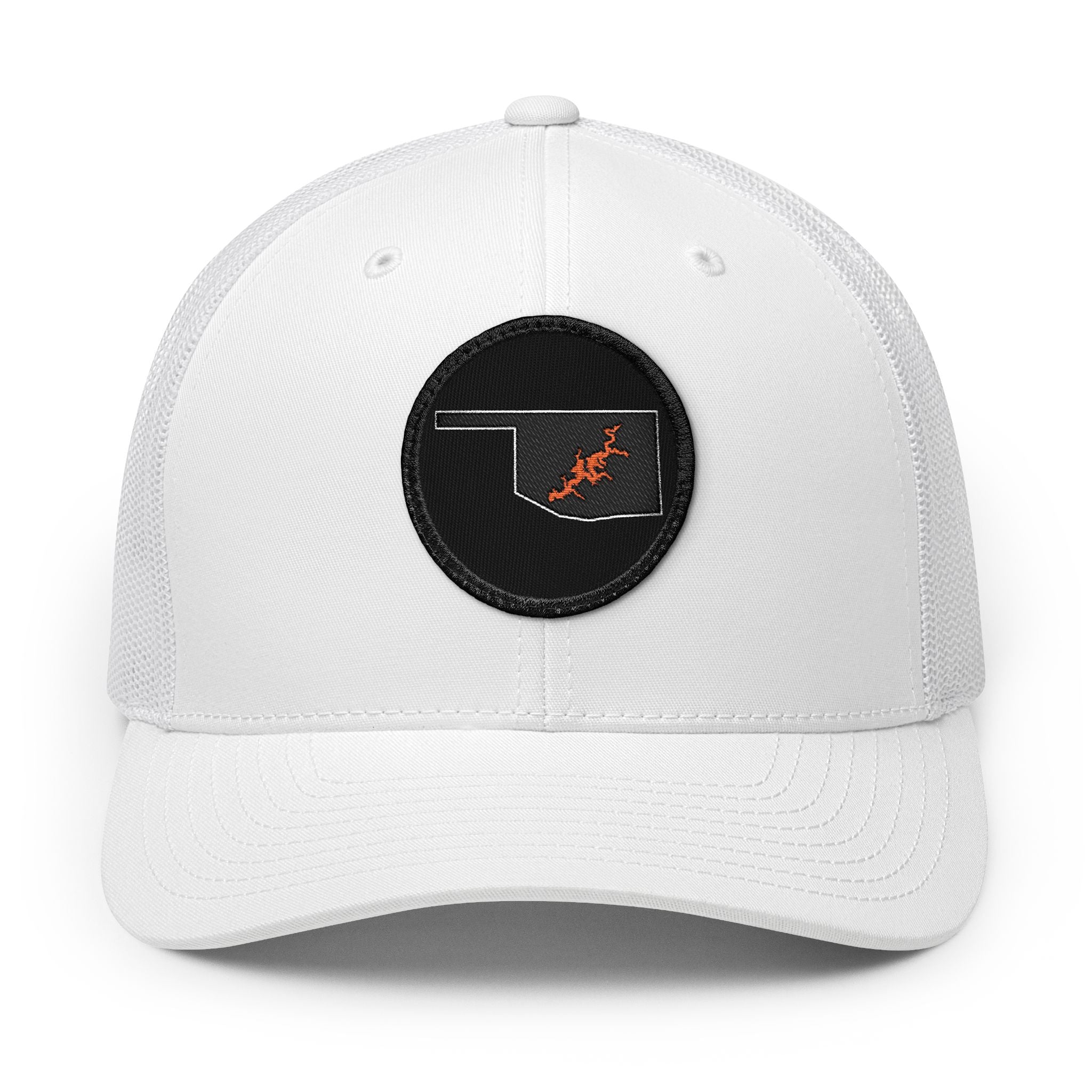 Grand Lake Embroidered Patch Trucker Cap - Orange and Black