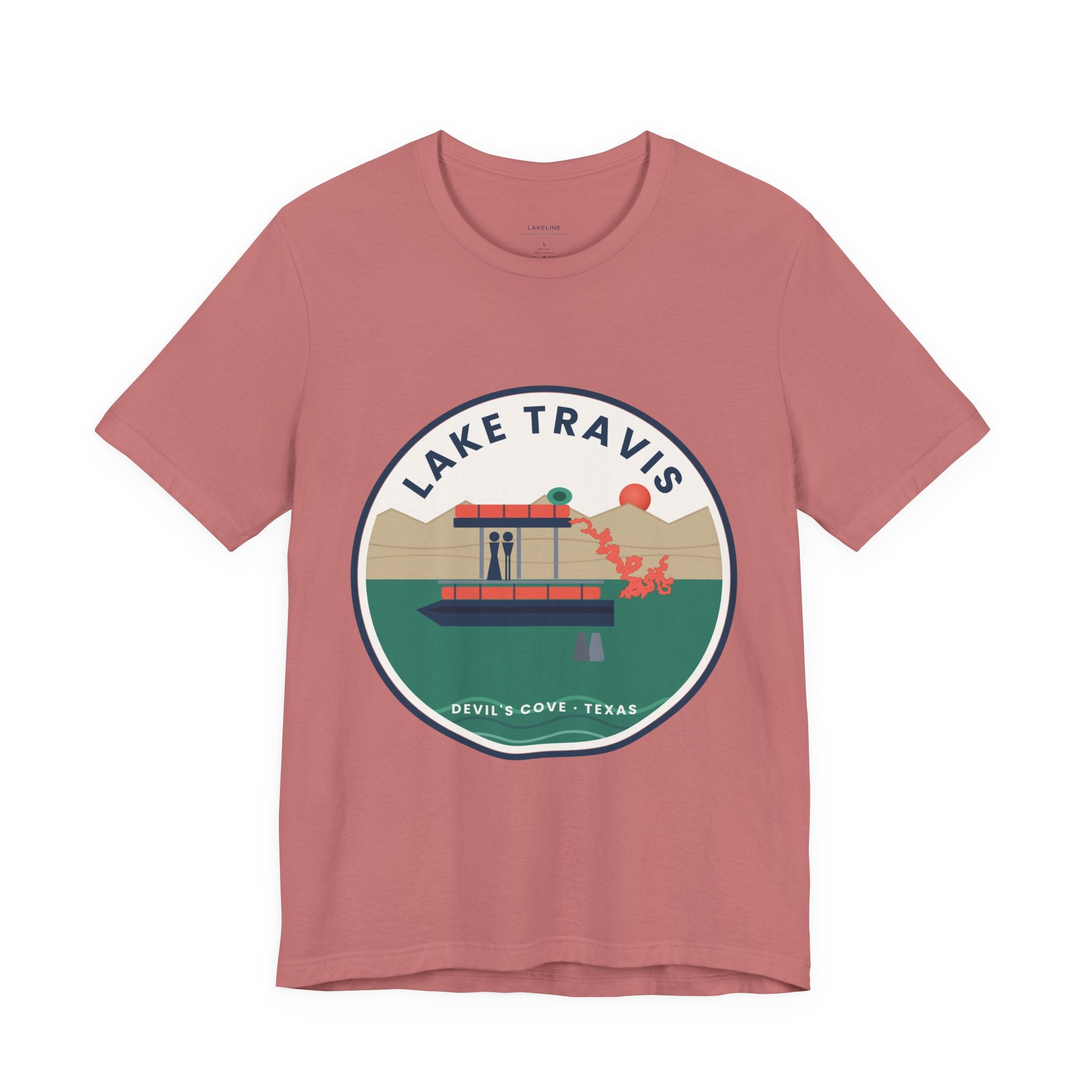 Lake Travis Tee — Devil’s Cove Texas Boat Graphic Shirt