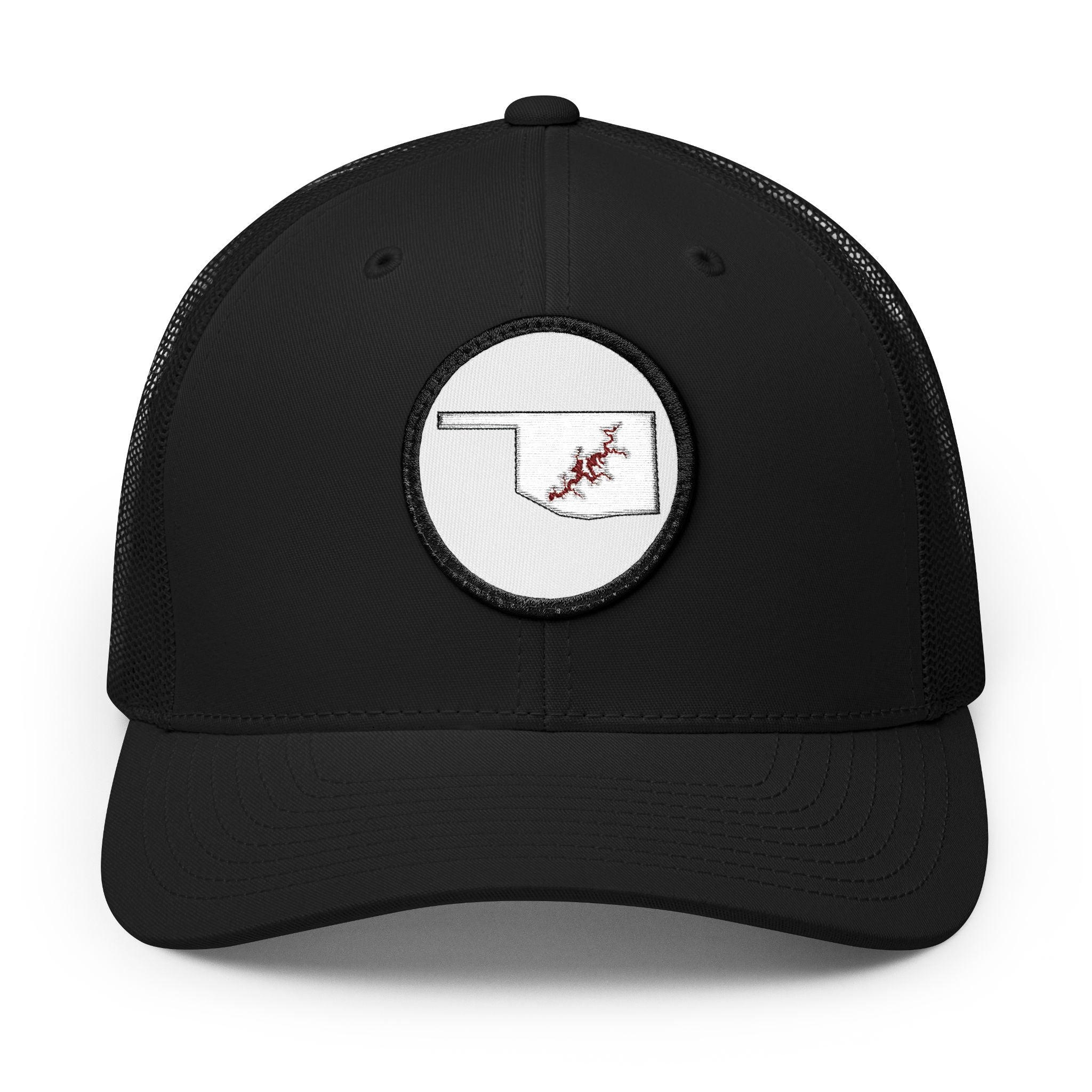 Grand Lake Embroidered Patch Trucker Cap - Crimson