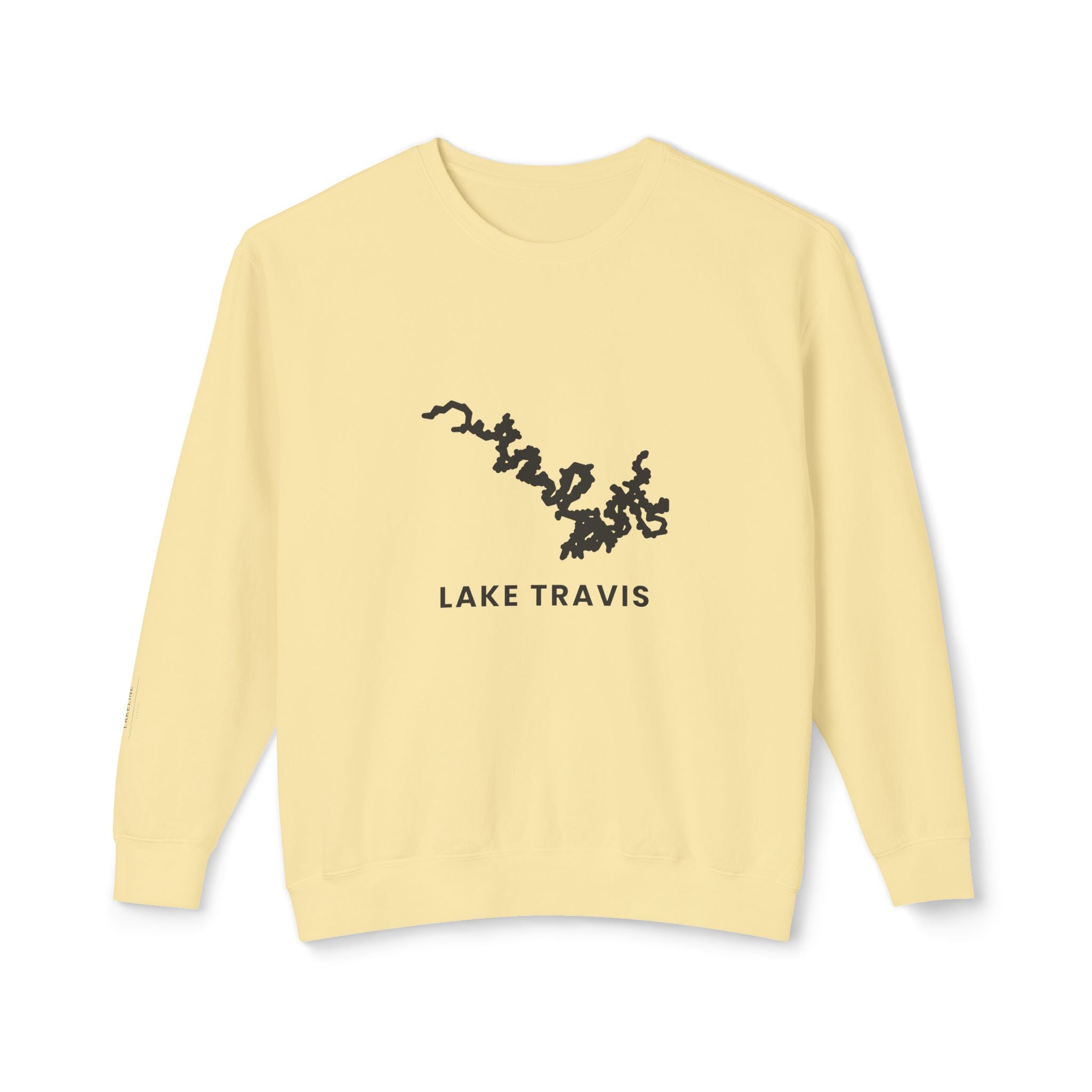 Lake Travis Crewneck Sweatshirt — Minimal Map Design