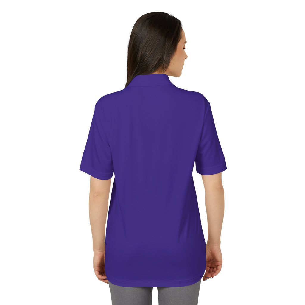 Lake Travis - White Performance Polo — Minimalist Botanical Chest Logo