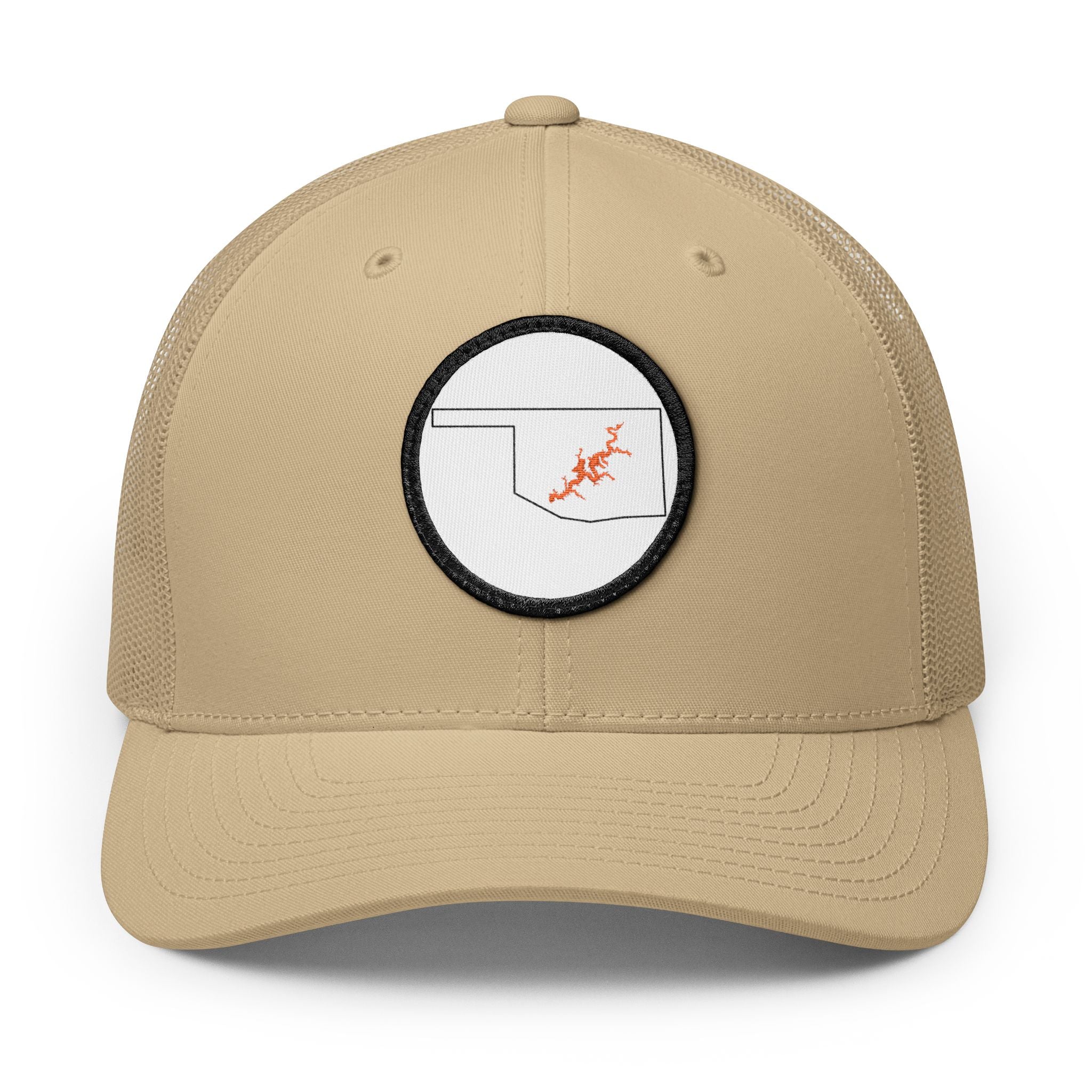 Grand Lake Embroidered Patch Trucker Cap - Orange and White