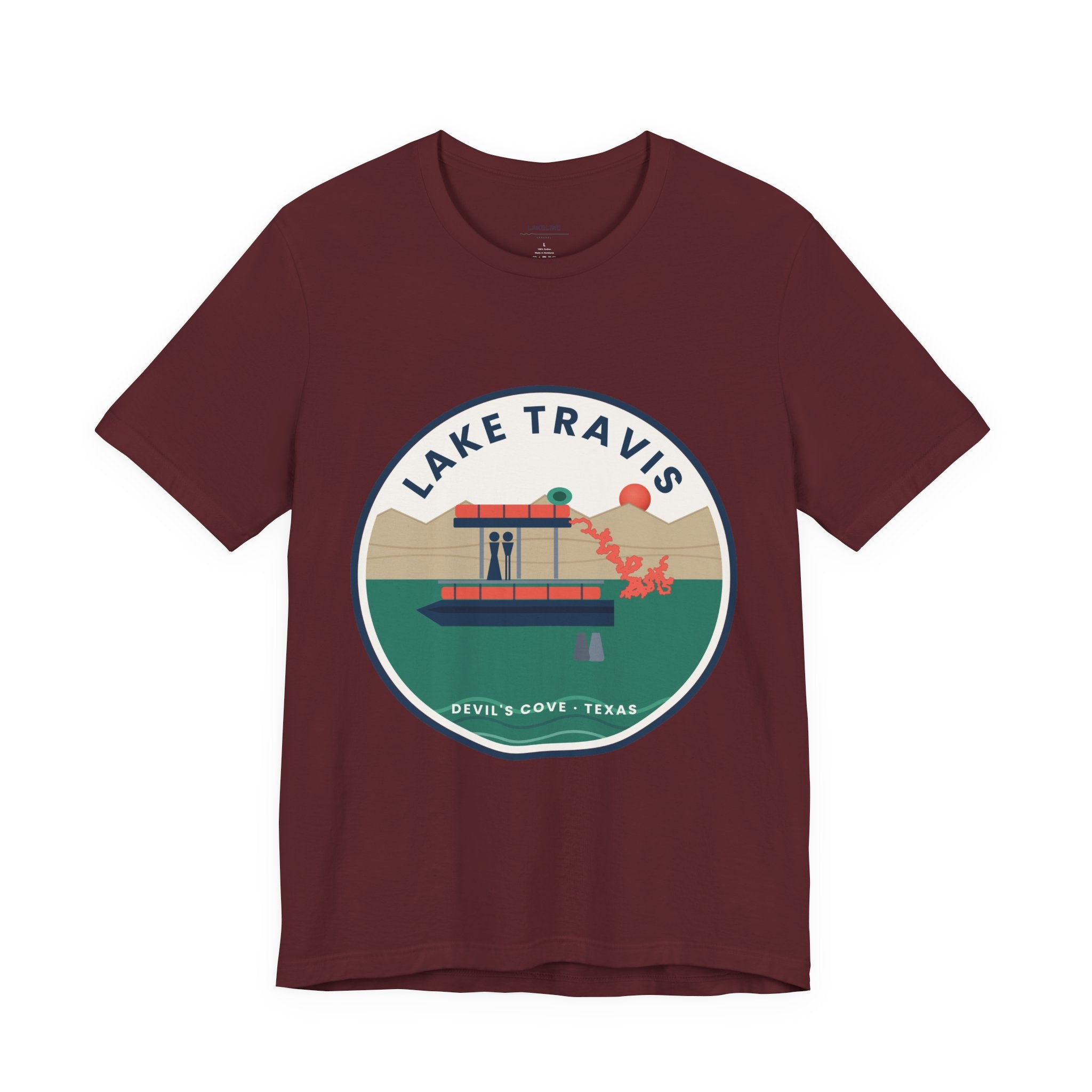 Lake Travis Tee — Devil’s Cove Texas Boat Graphic Shirt