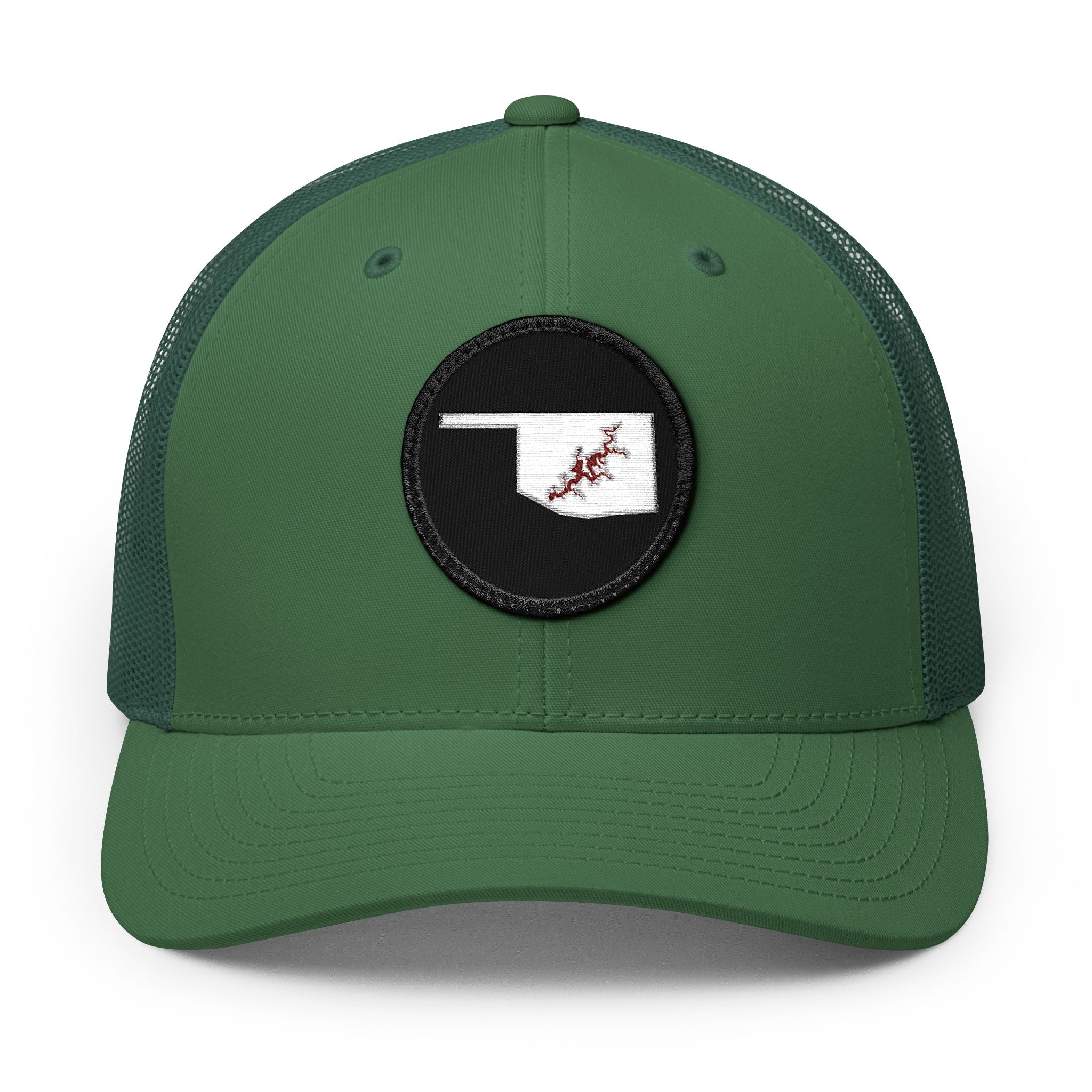 Grand Lake Embroidered Patch Trucker Cap - Crimson