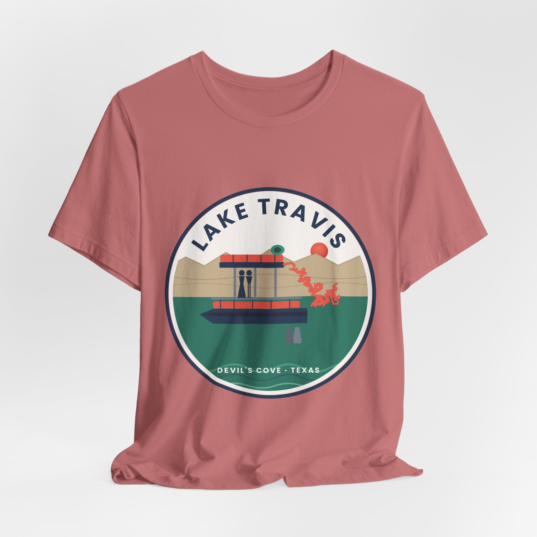 Lake Travis Tee — Devil’s Cove Texas Boat Graphic Shirt