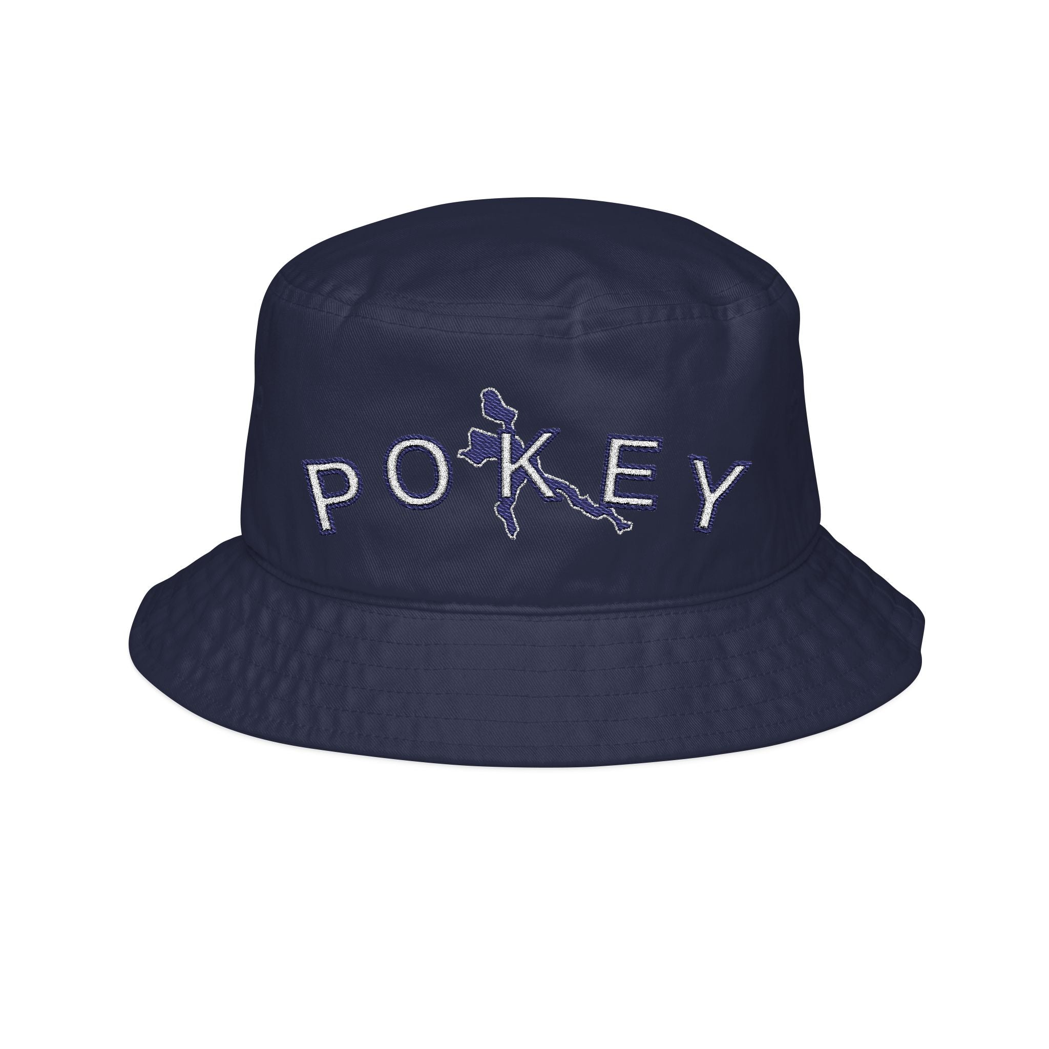 Pokey Embroidered Bucket Hat — Vintage Floral Lettering Sun Hat