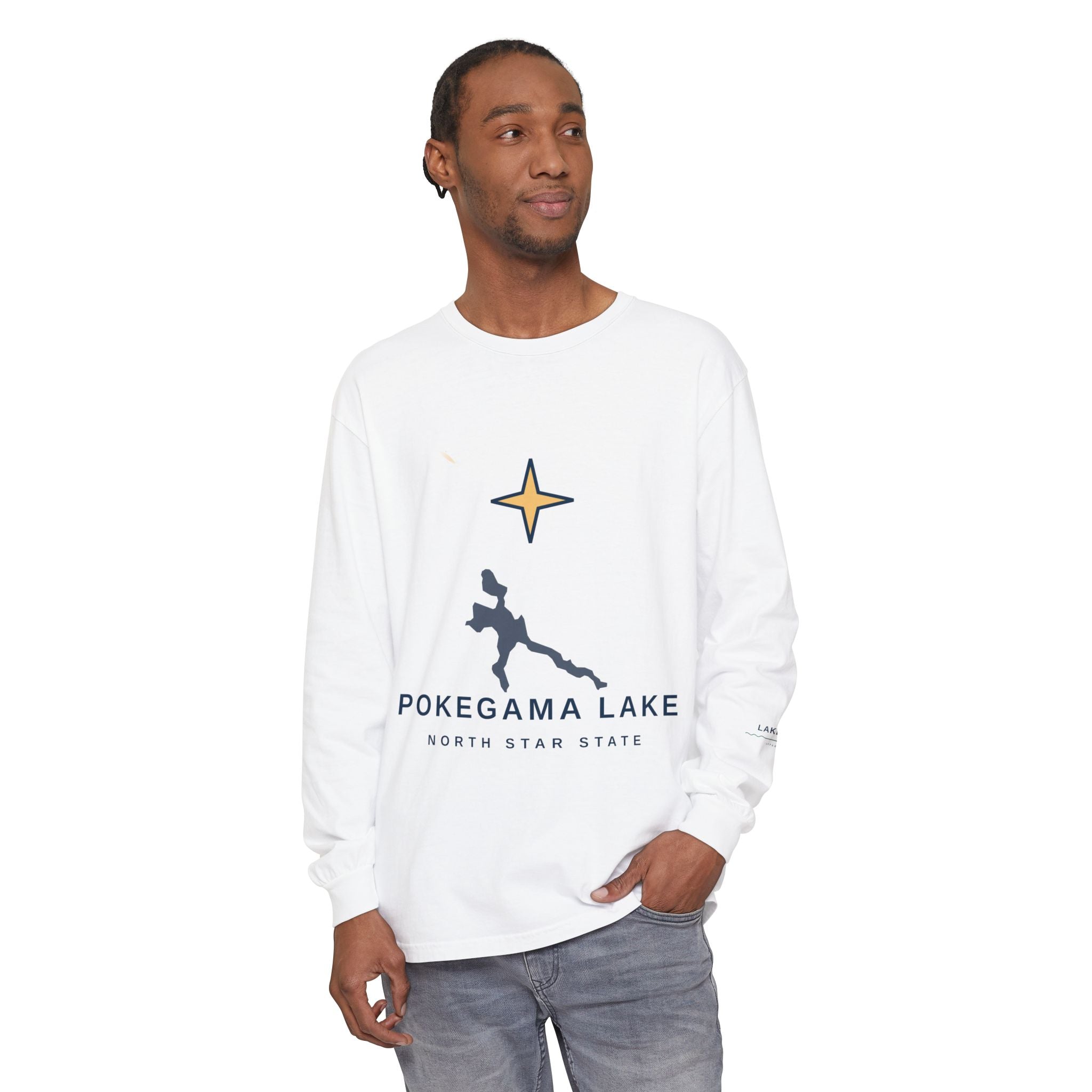 Pokegama Lake Long Sleeve Tee — North Star State Lake Map Design