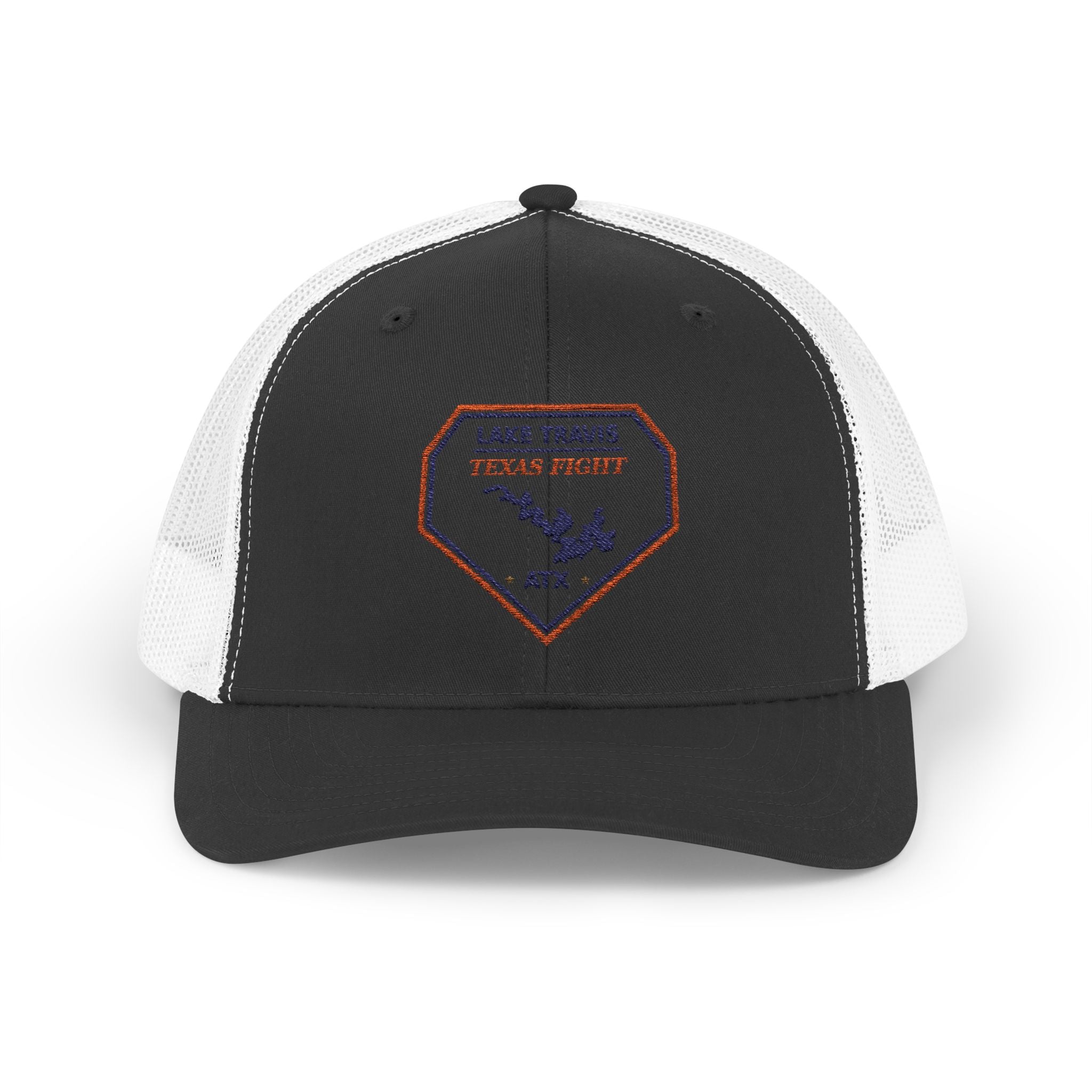 Lake Travis Texas Fight ATX Embroidered Trucker Cap