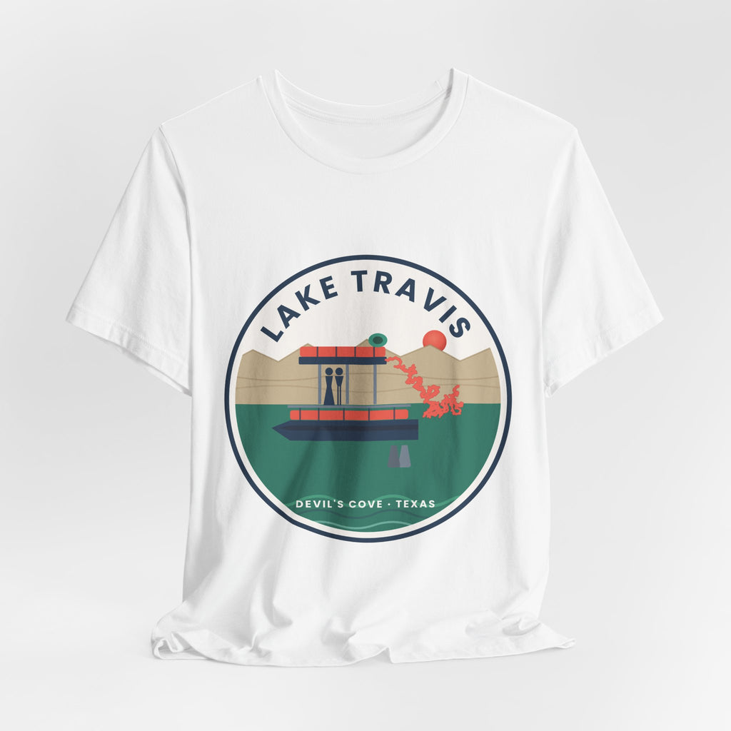 Lake Travis Tee — Devil’s Cove Texas Boat Graphic Shirt