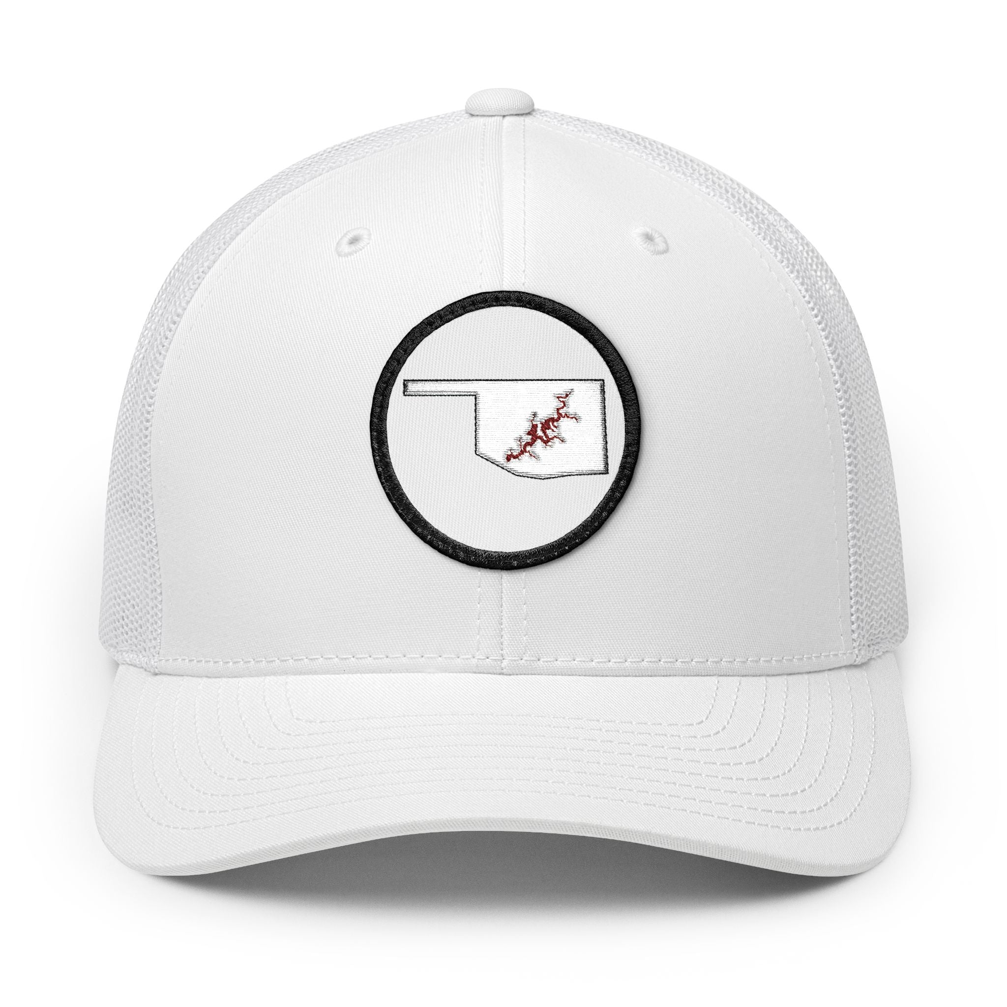 Grand Lake Embroidered Patch Trucker Cap - Crimson