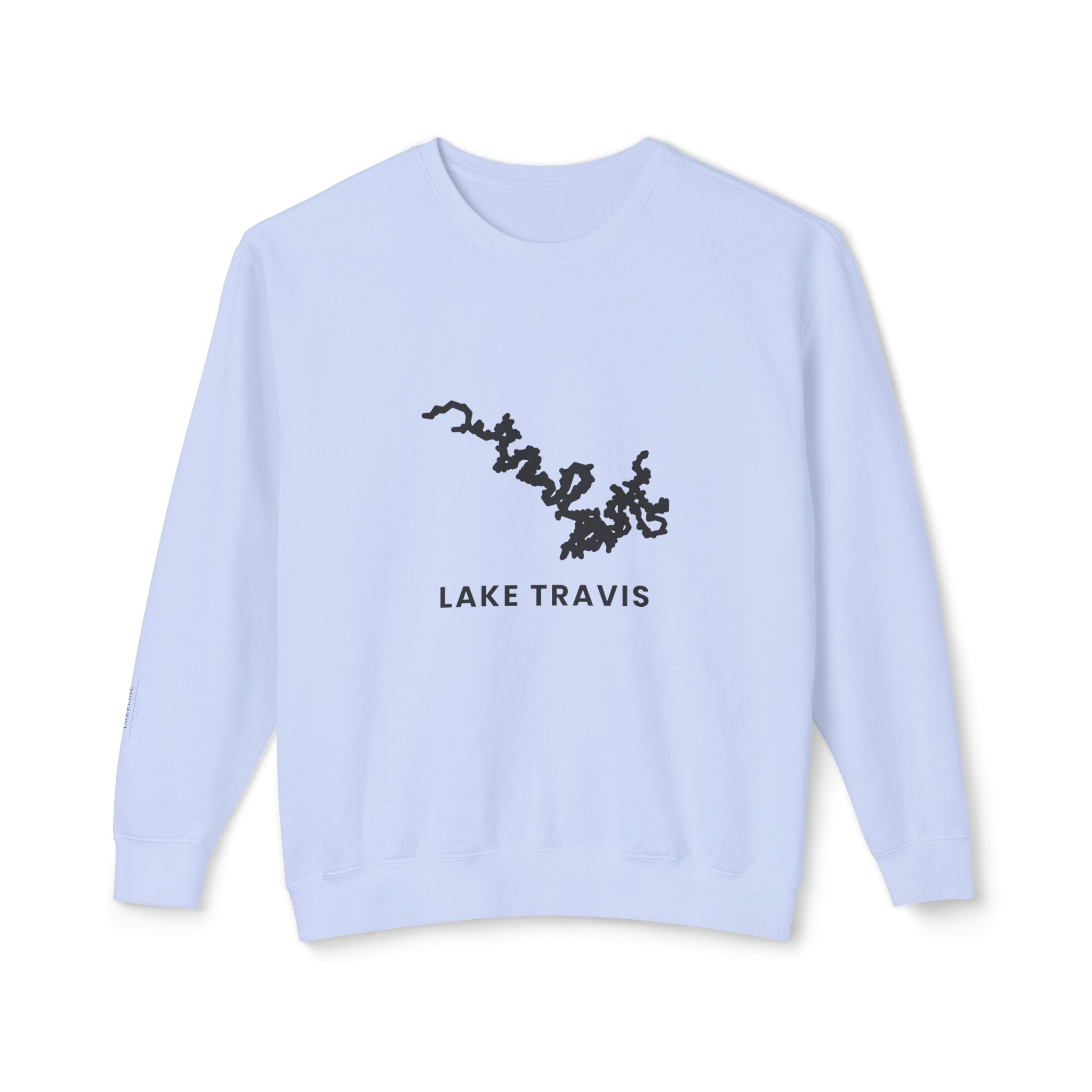 Lake Travis Crewneck Sweatshirt — Minimal Map Design