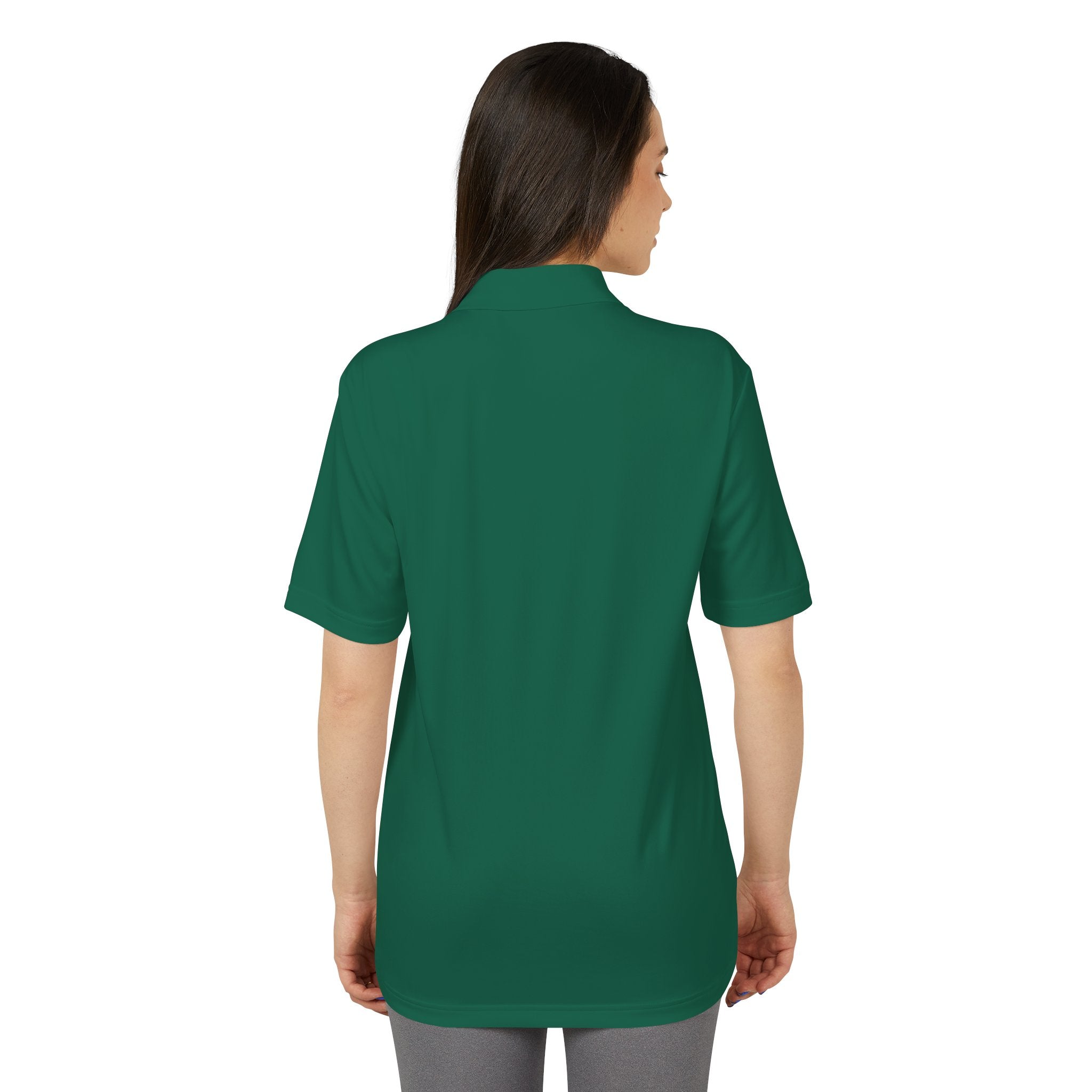 Lake Travis - White Performance Polo — Minimalist Botanical Chest Logo