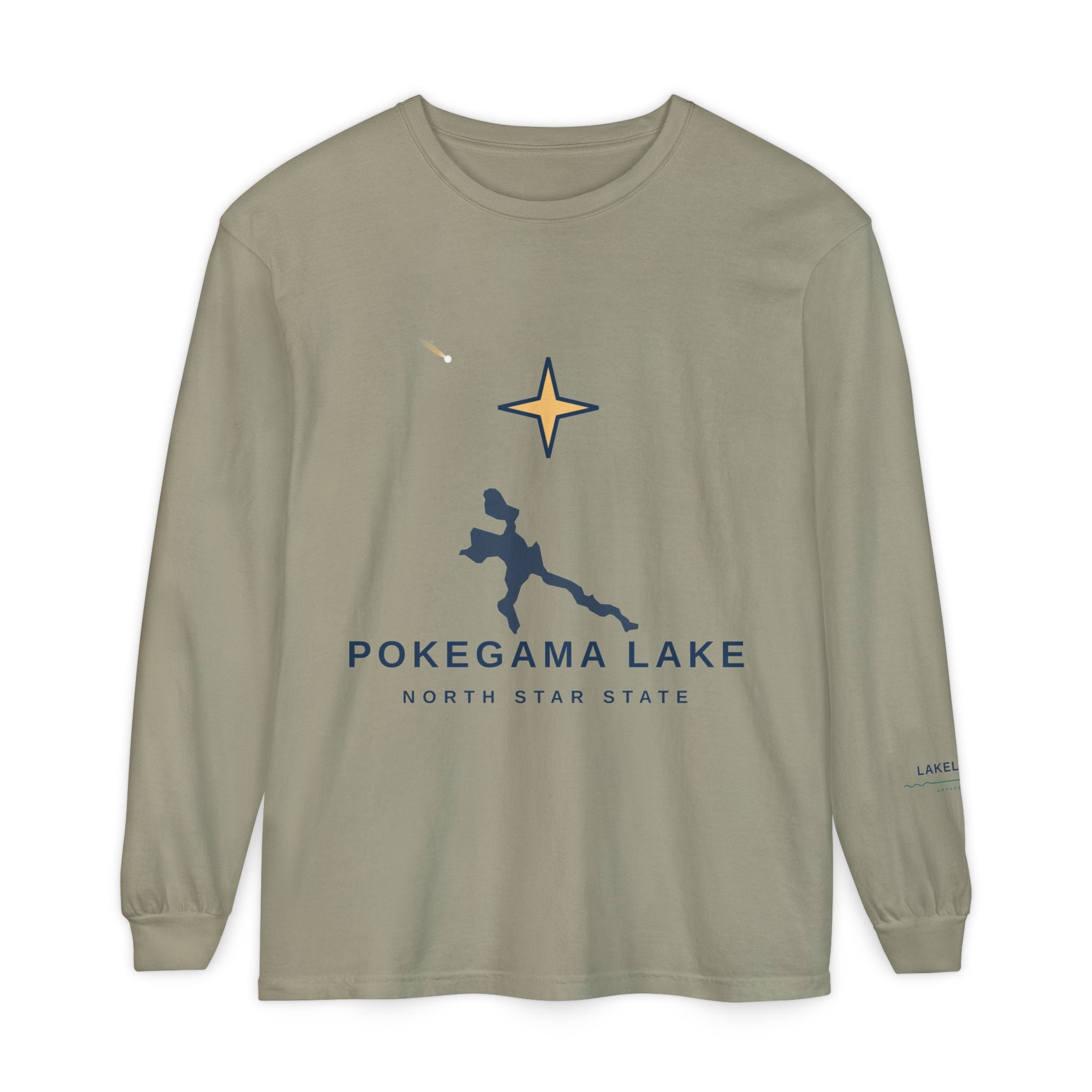 Pokegama Lake Long Sleeve Tee — North Star State Lake Map Design