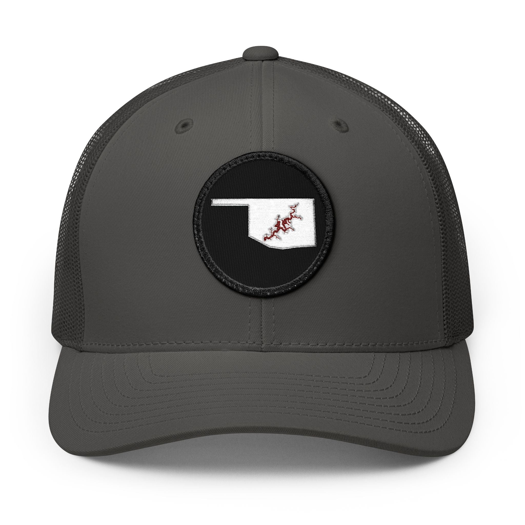 Grand Lake Embroidered Patch Trucker Cap - Crimson