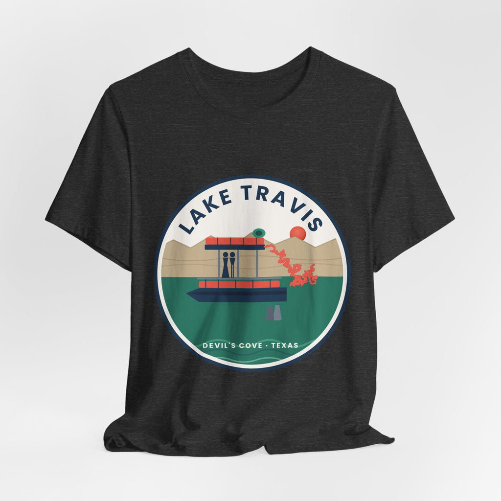 Lake Travis Tee — Devil’s Cove Texas Boat Graphic Shirt