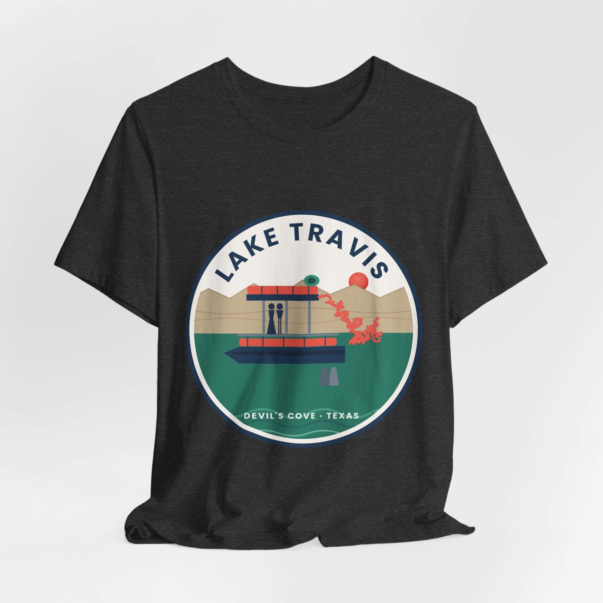 Lake Travis Tee — Devil’s Cove Texas Boat Graphic Shirt