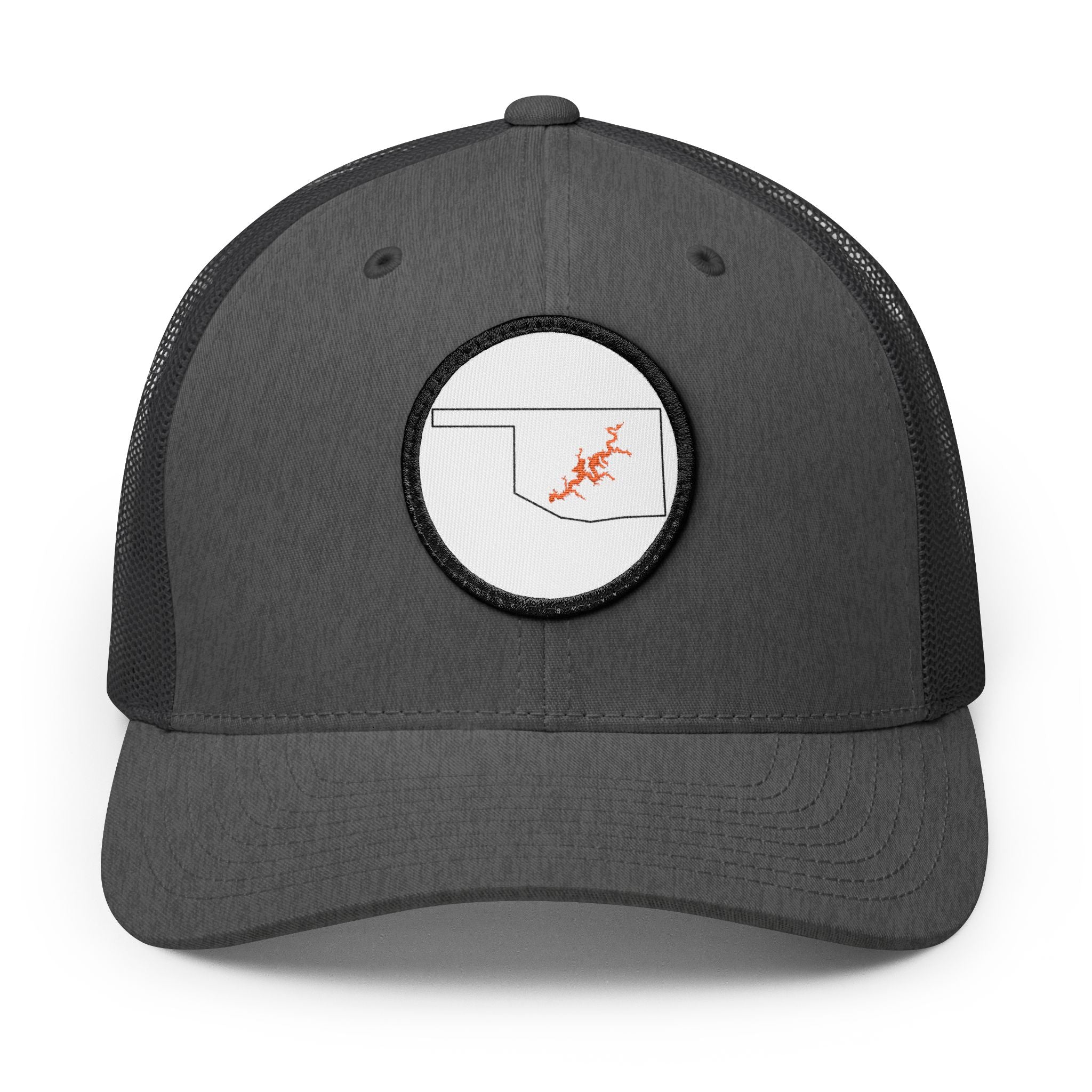 Grand Lake Embroidered Patch Trucker Cap - Orange and White