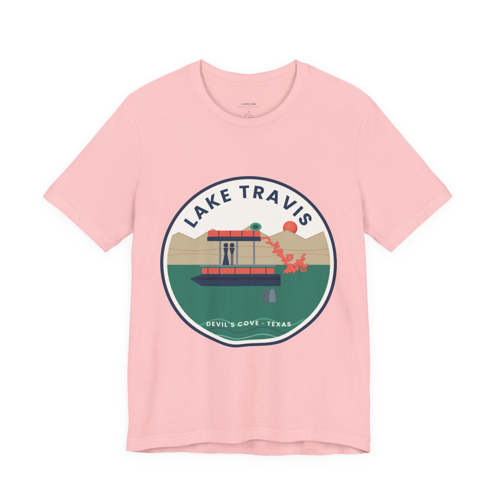 Lake Travis Tee — Devil’s Cove Texas Boat Graphic Shirt