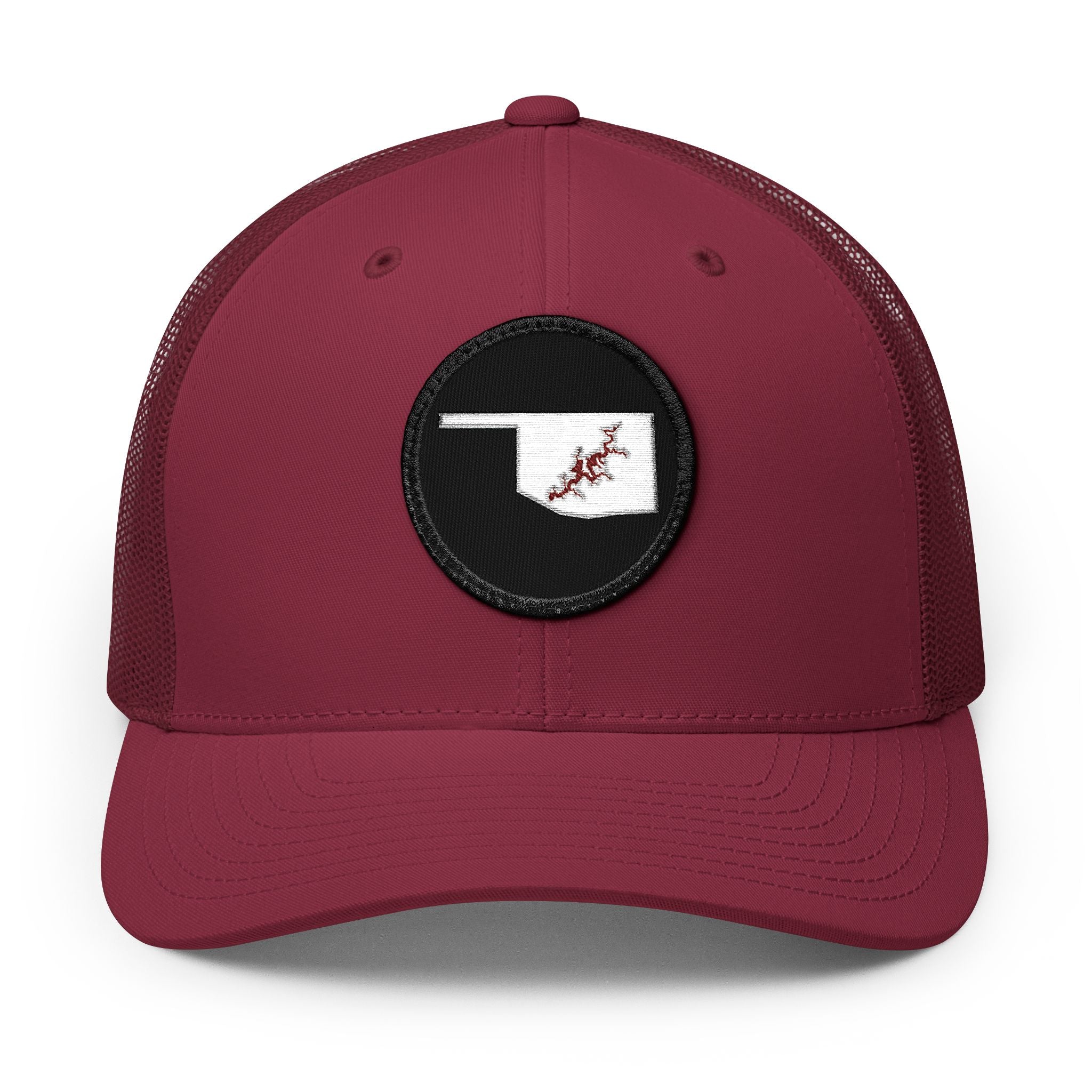 Grand Lake Embroidered Patch Trucker Cap - Crimson