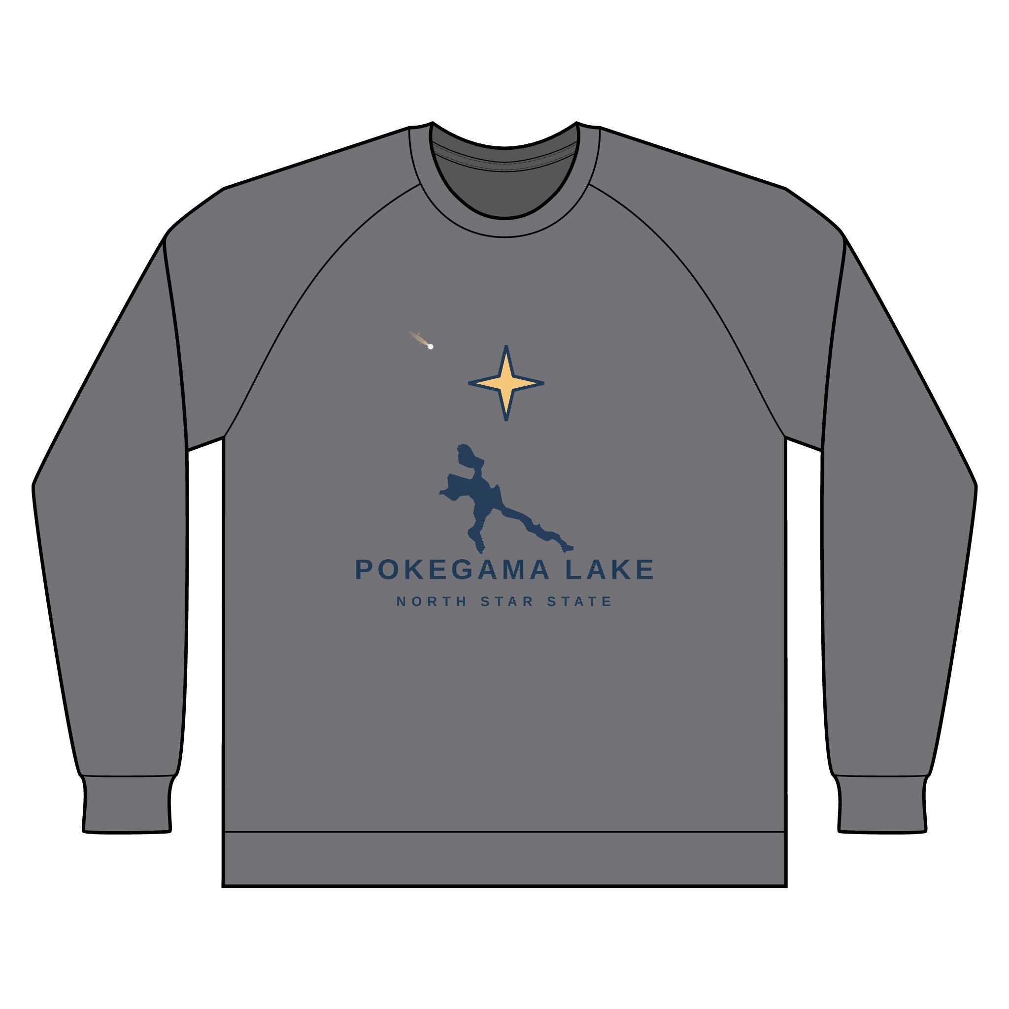 Pokegama Lake Raglan Sweatshirt — North Star State Lake Crewneck