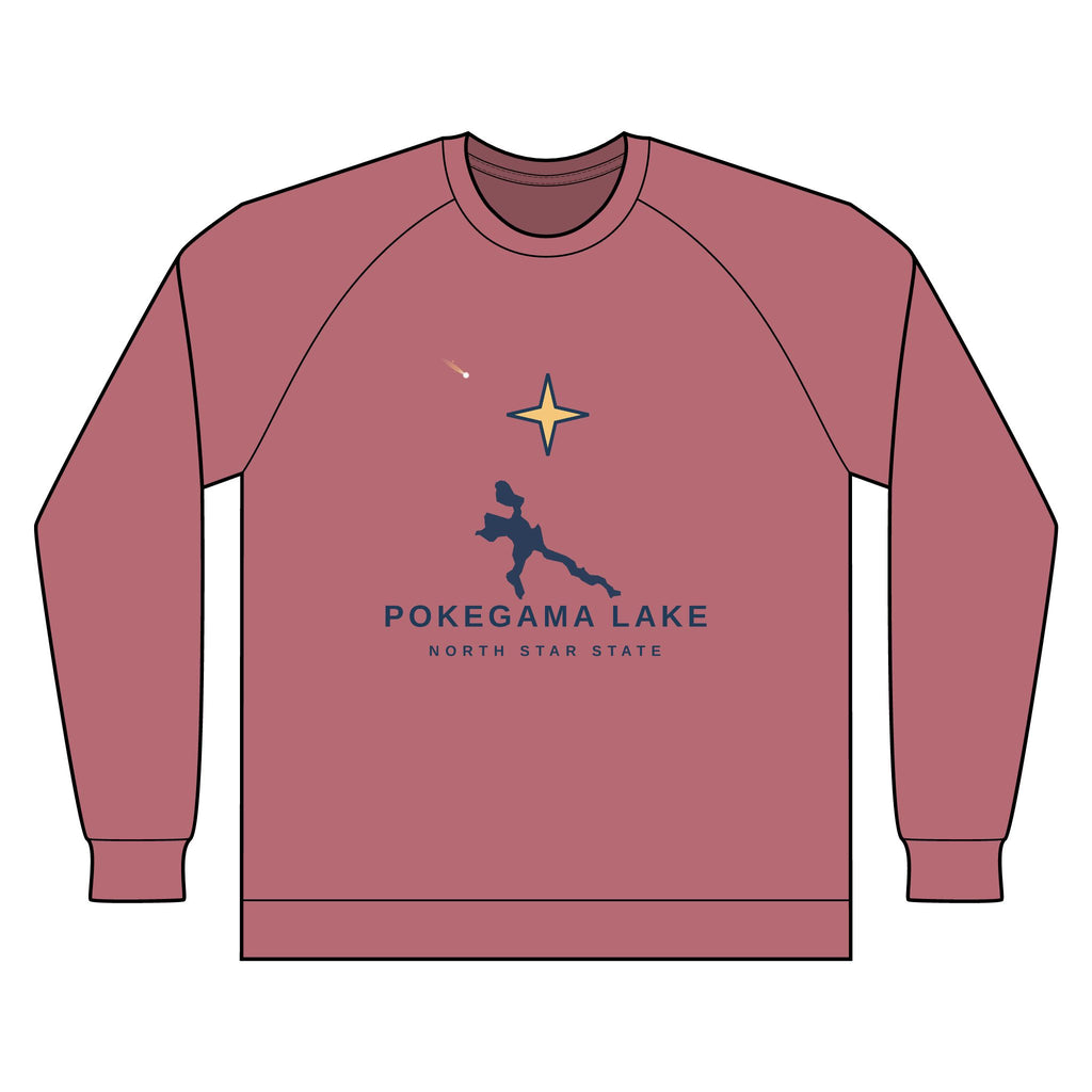 Pokegama Lake Raglan Sweatshirt — North Star State Lake Crewneck
