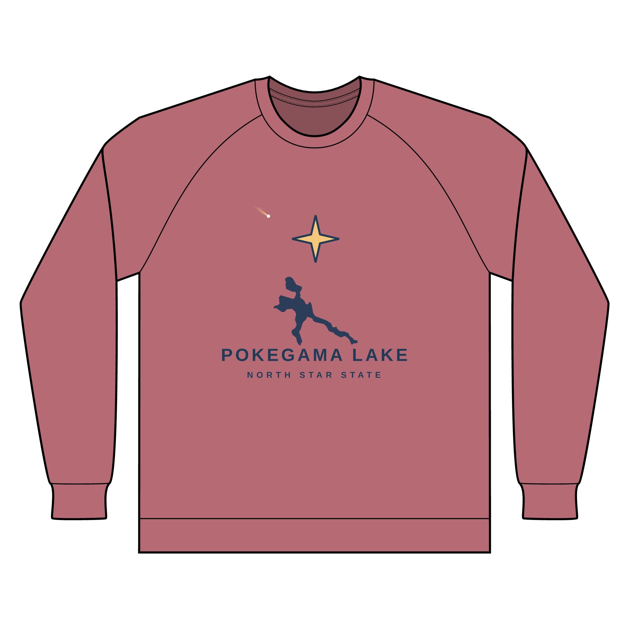 Pokegama Lake Raglan Sweatshirt — North Star State Lake Crewneck
