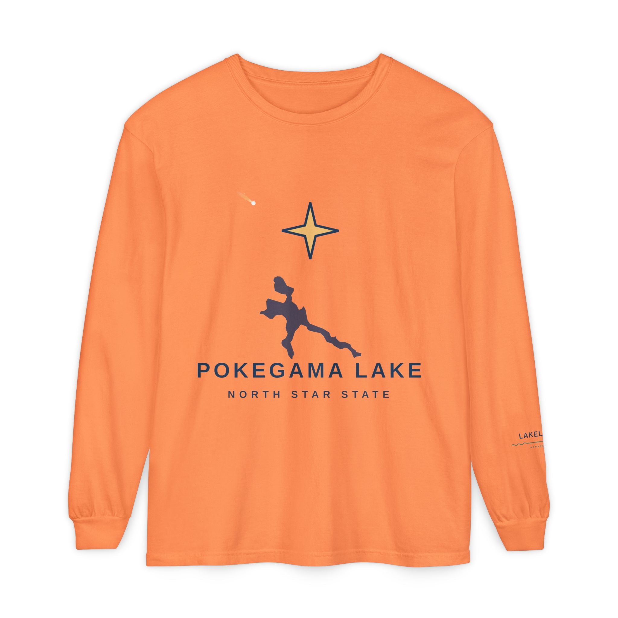 Pokegama Lake Long Sleeve Tee — North Star State Lake Map Design