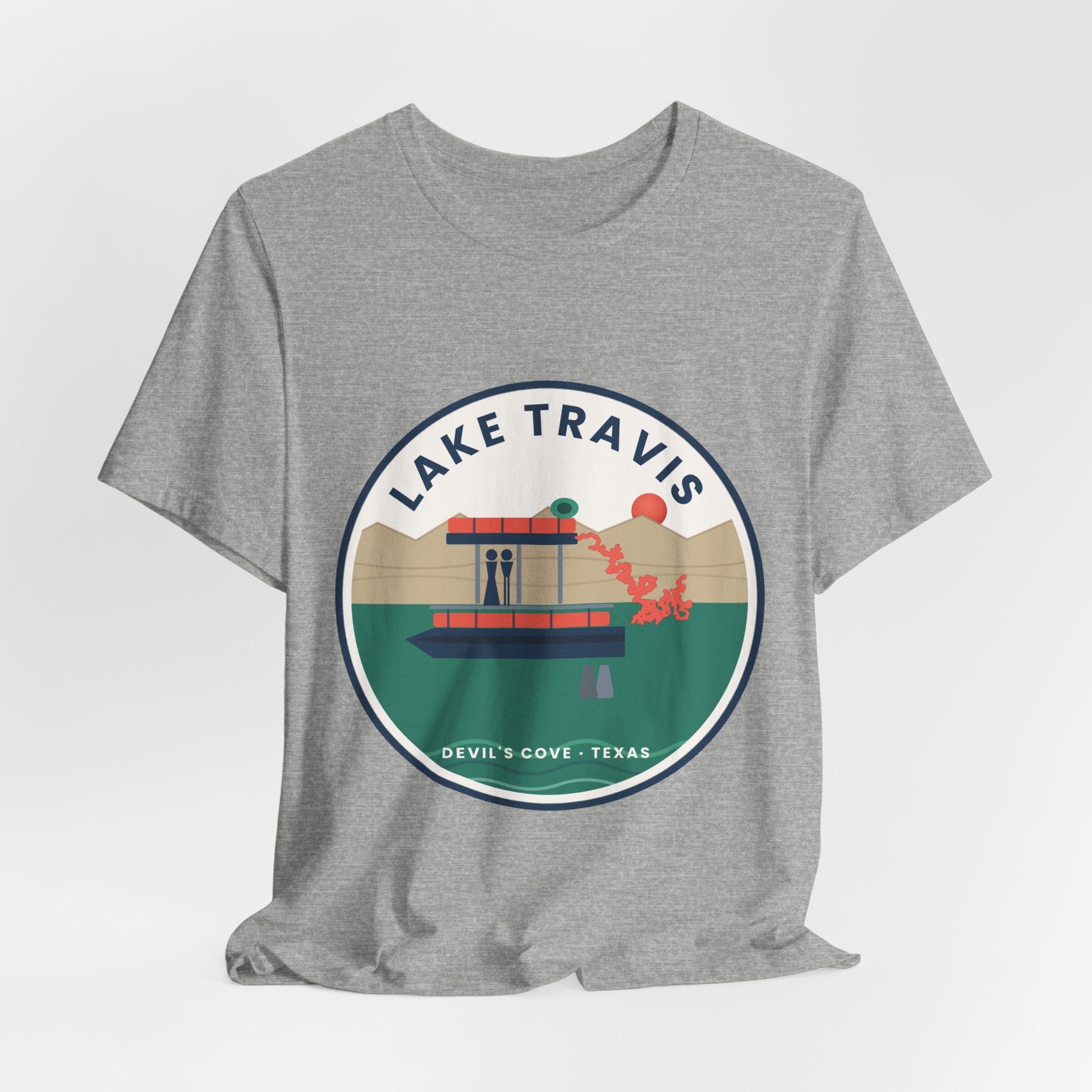 Lake Travis Tee — Devil’s Cove Texas Boat Graphic Shirt