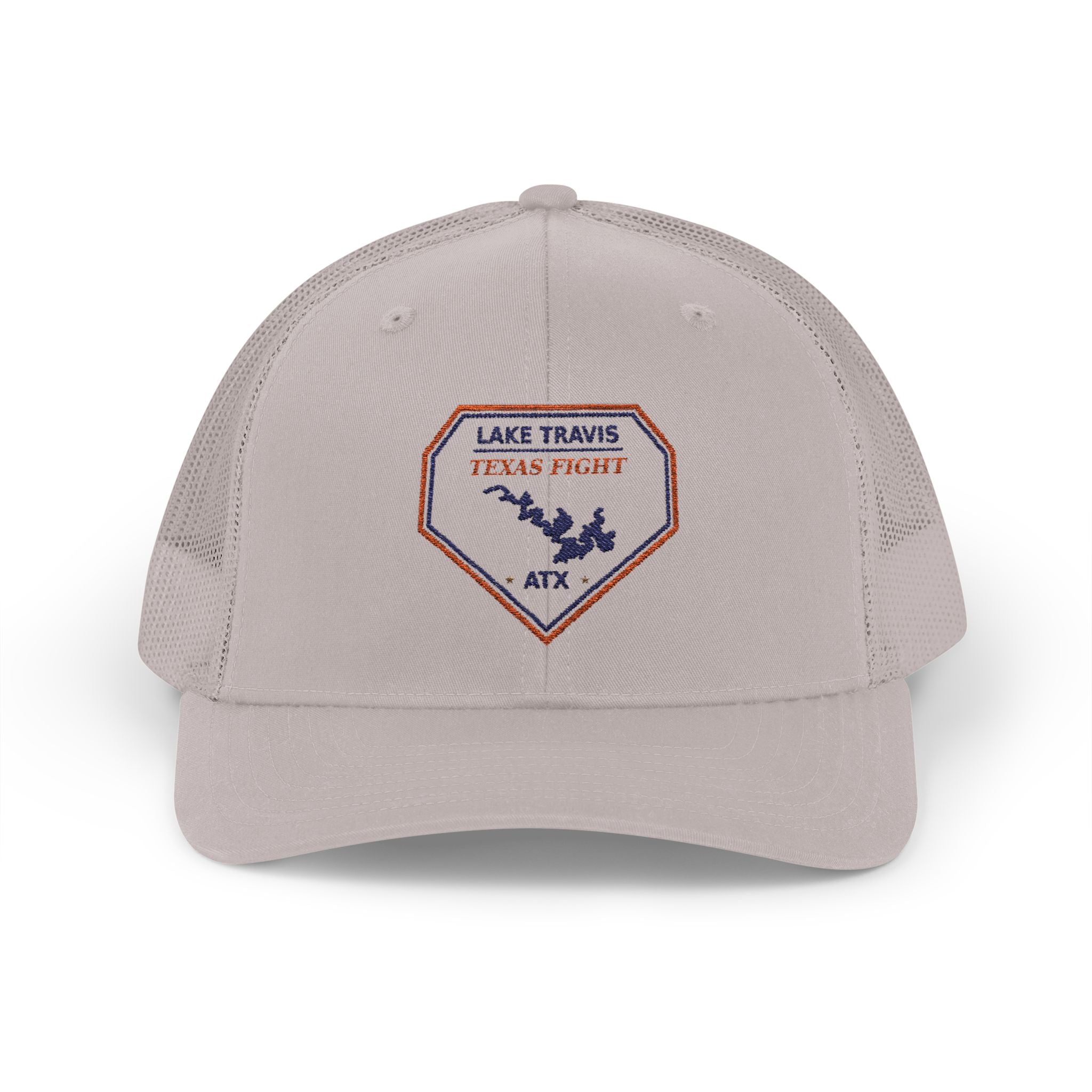 Lake Travis Texas Fight ATX Embroidered Trucker Cap