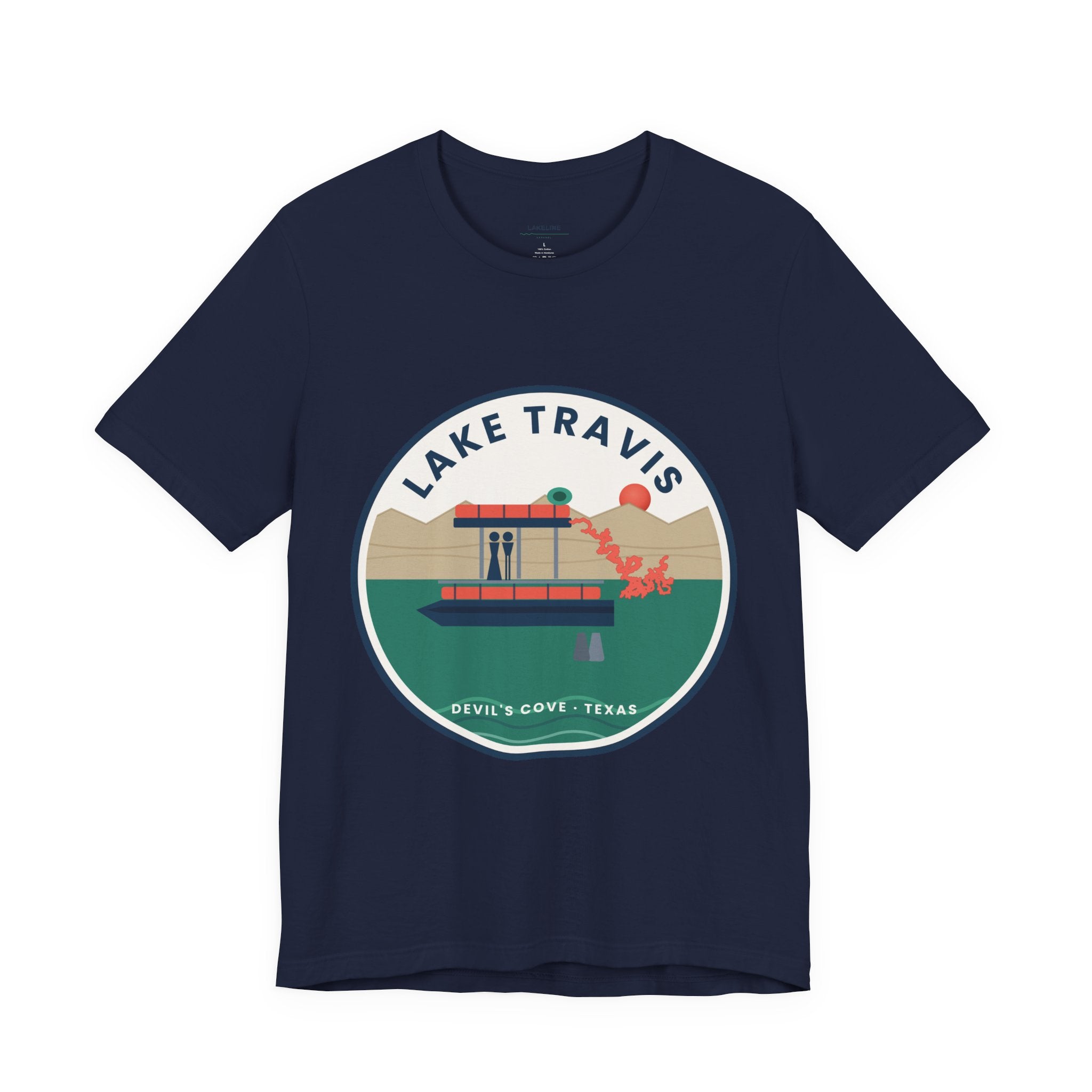 Lake Travis Tee — Devil’s Cove Texas Boat Graphic Shirt