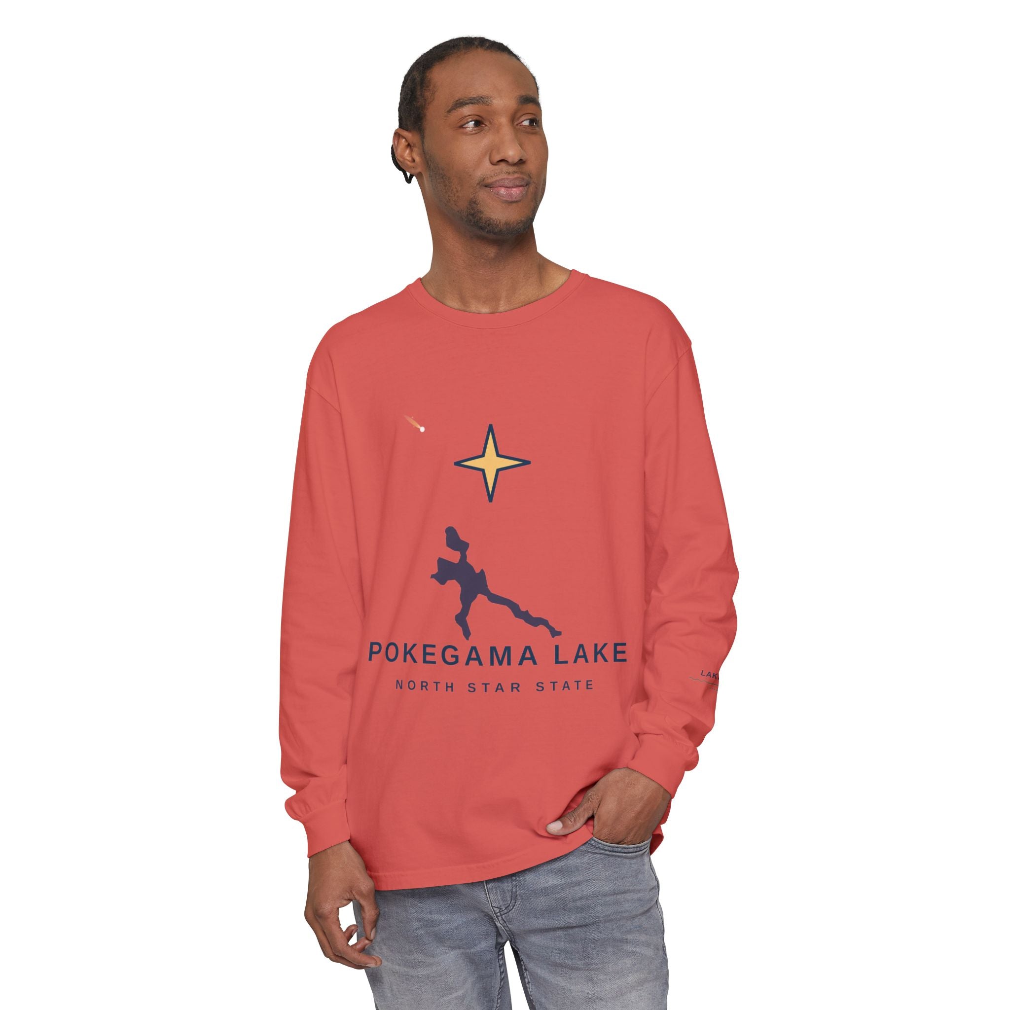 Pokegama Lake Long Sleeve Tee — North Star State Lake Map Design