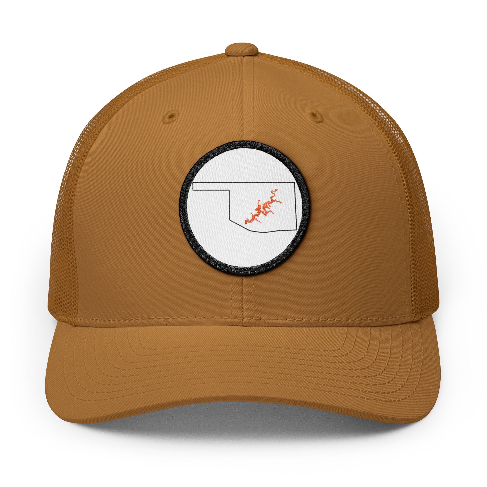 Grand Lake Embroidered Patch Trucker Cap - Orange and White