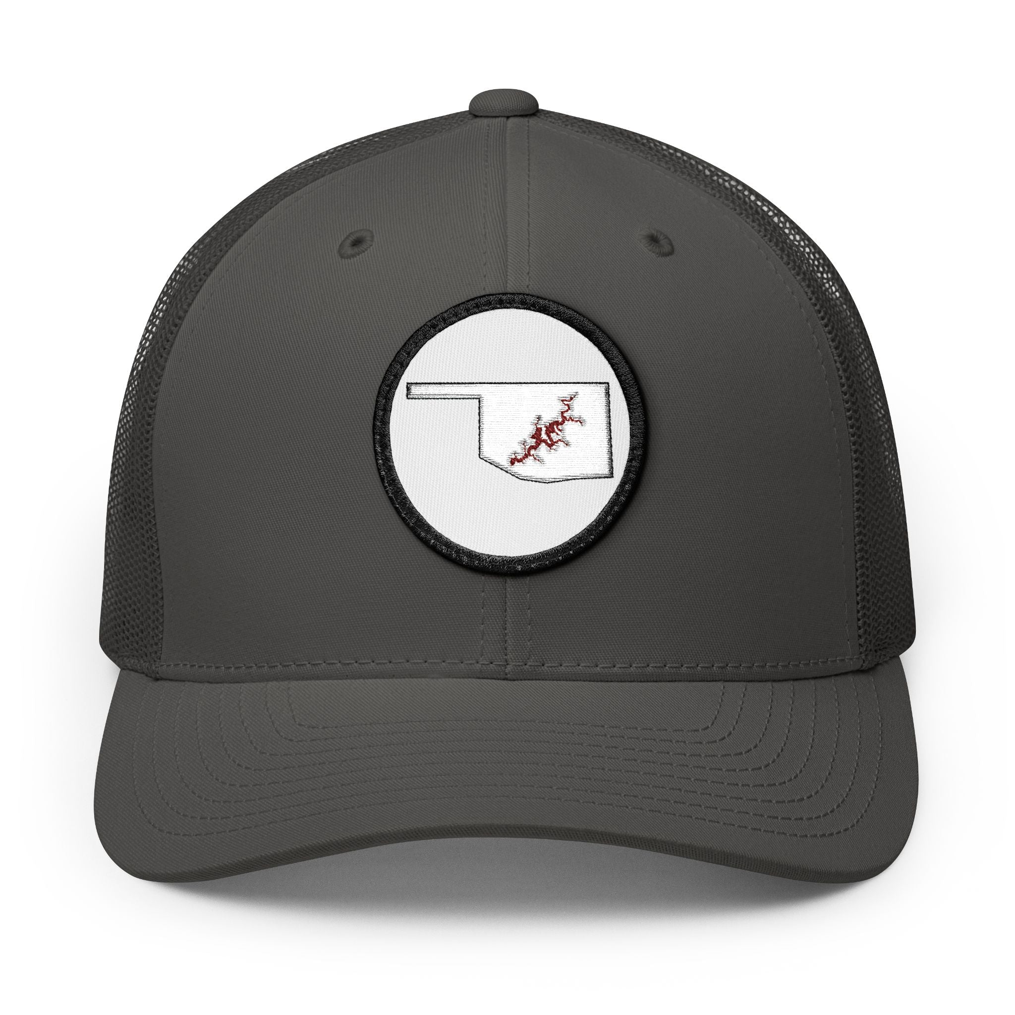 Grand Lake Embroidered Patch Trucker Cap - Crimson