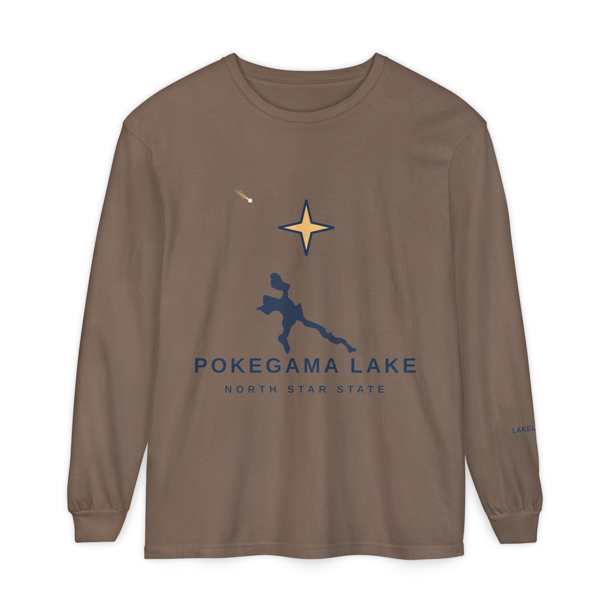Pokegama Lake Long Sleeve Tee — North Star State Lake Map Design