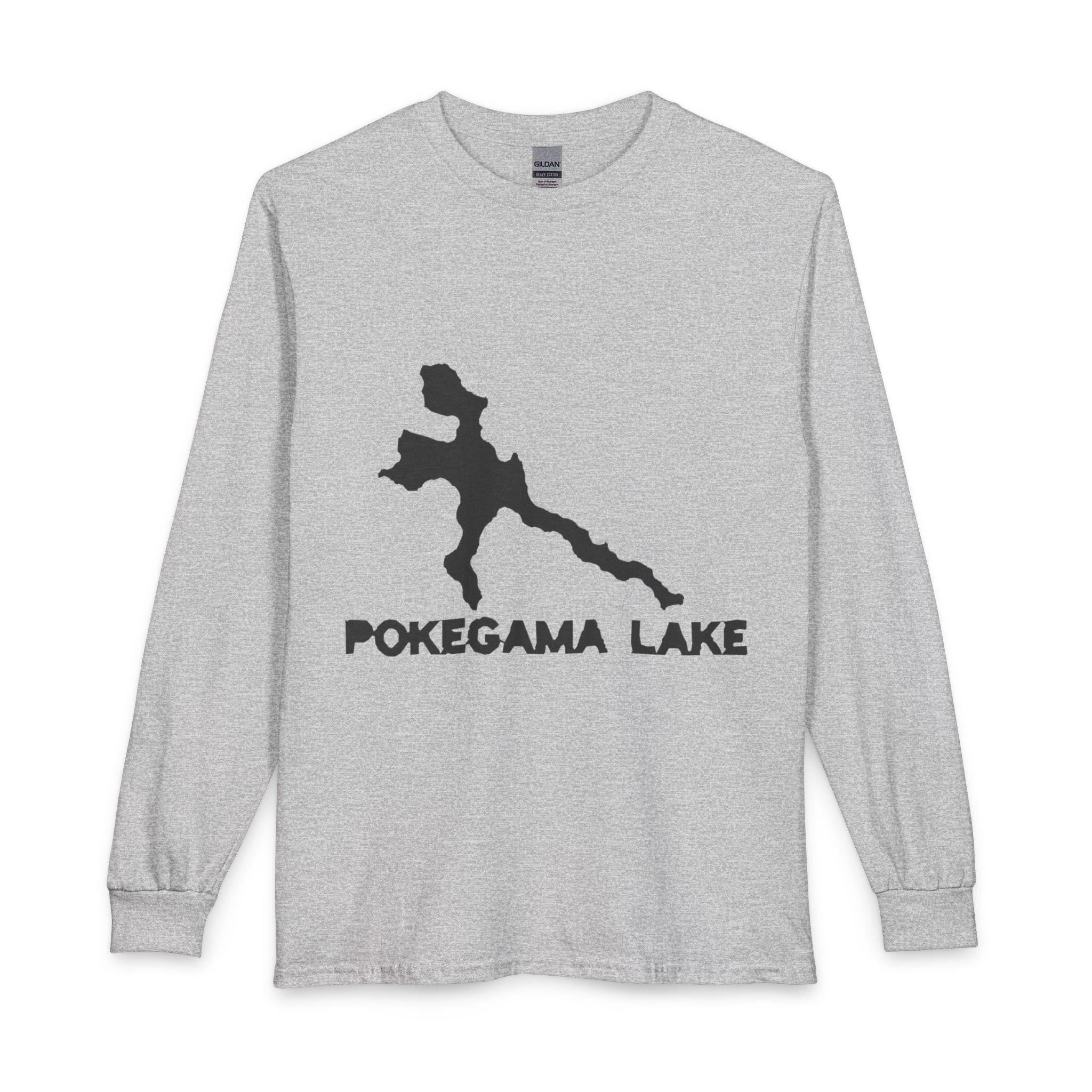 Pokegama Lake Map Long Sleeve Shirt — Lake Outline Tee