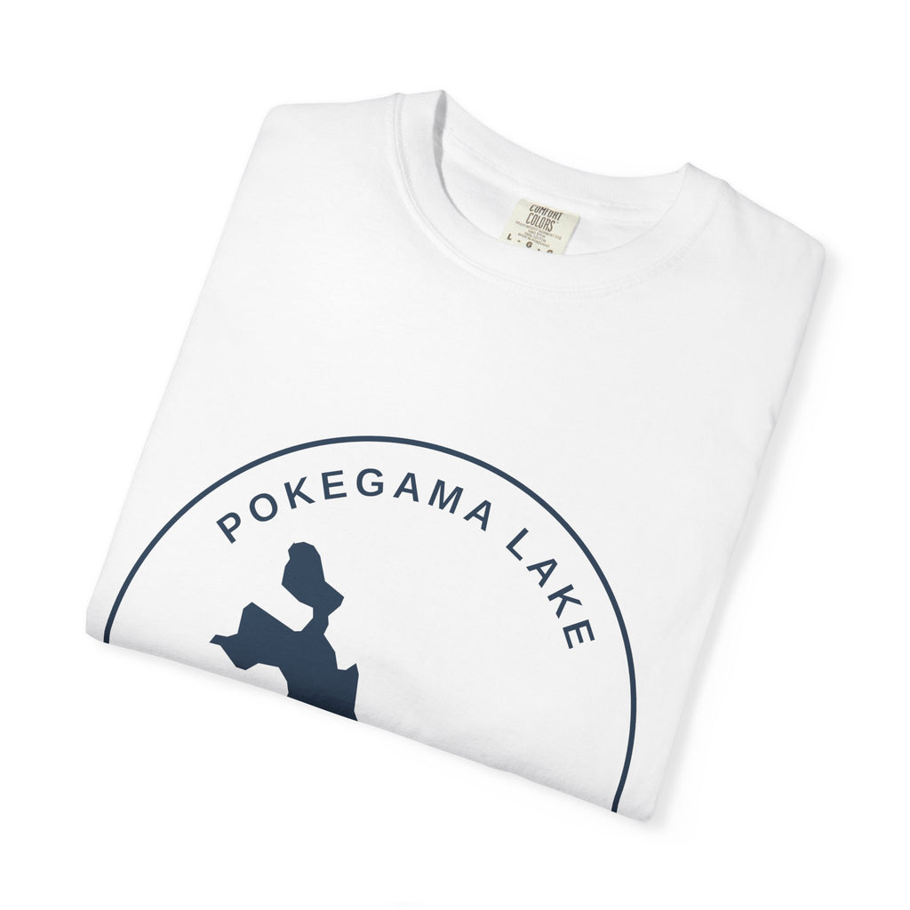 Pokegama Lake Minnesota T-Shirt — Lake Map Circle Graphic (Dark Logo, for Light Colors)
