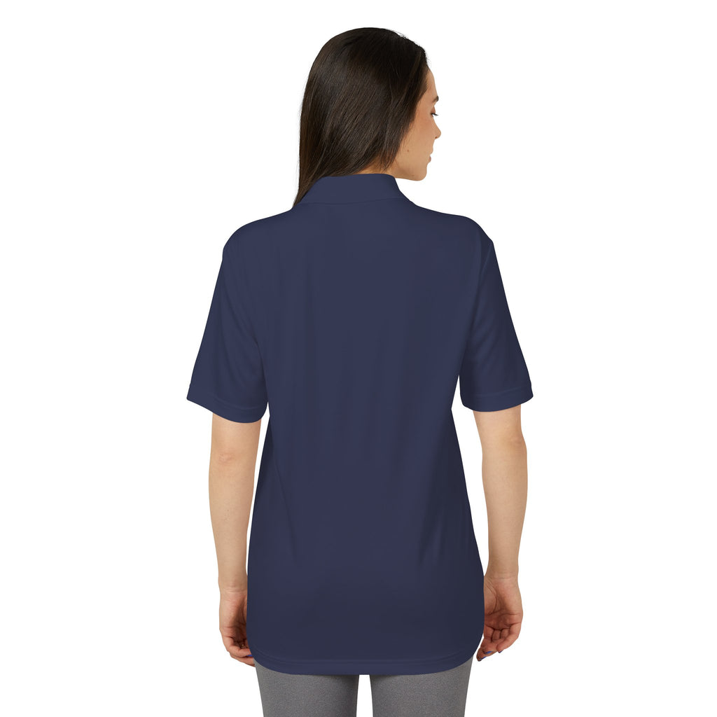 Lake Travis - White Performance Polo — Minimalist Botanical Chest Logo