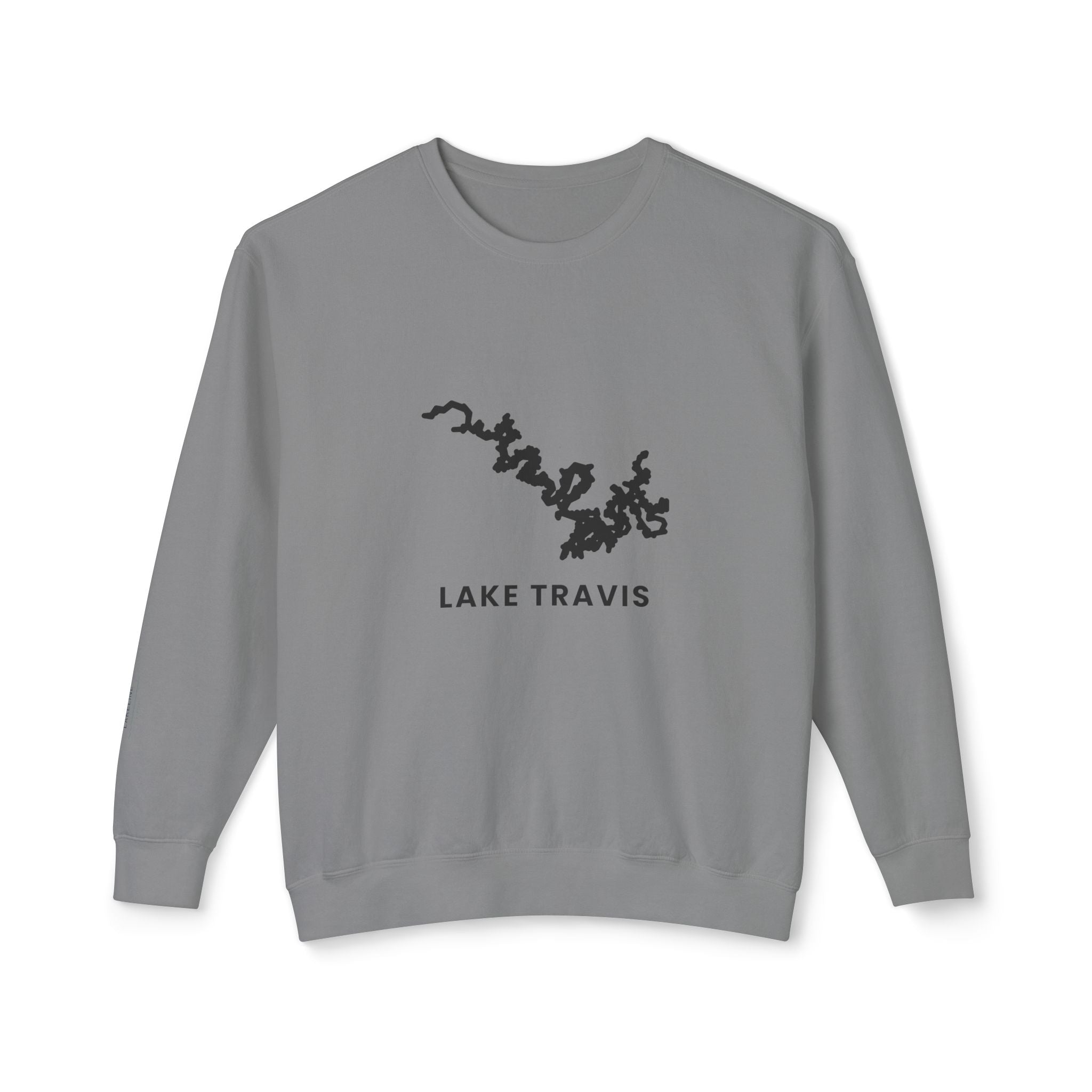 Lake Travis Crewneck Sweatshirt — Minimal Map Design
